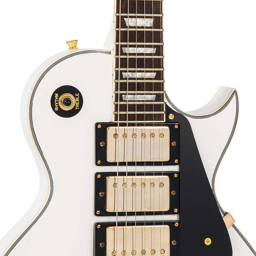 Vintage V1003AW ReIssued 3 Pickup Electric Guitar ~ Arctic White, Guitare électrique en vente chez Richards Guitars.