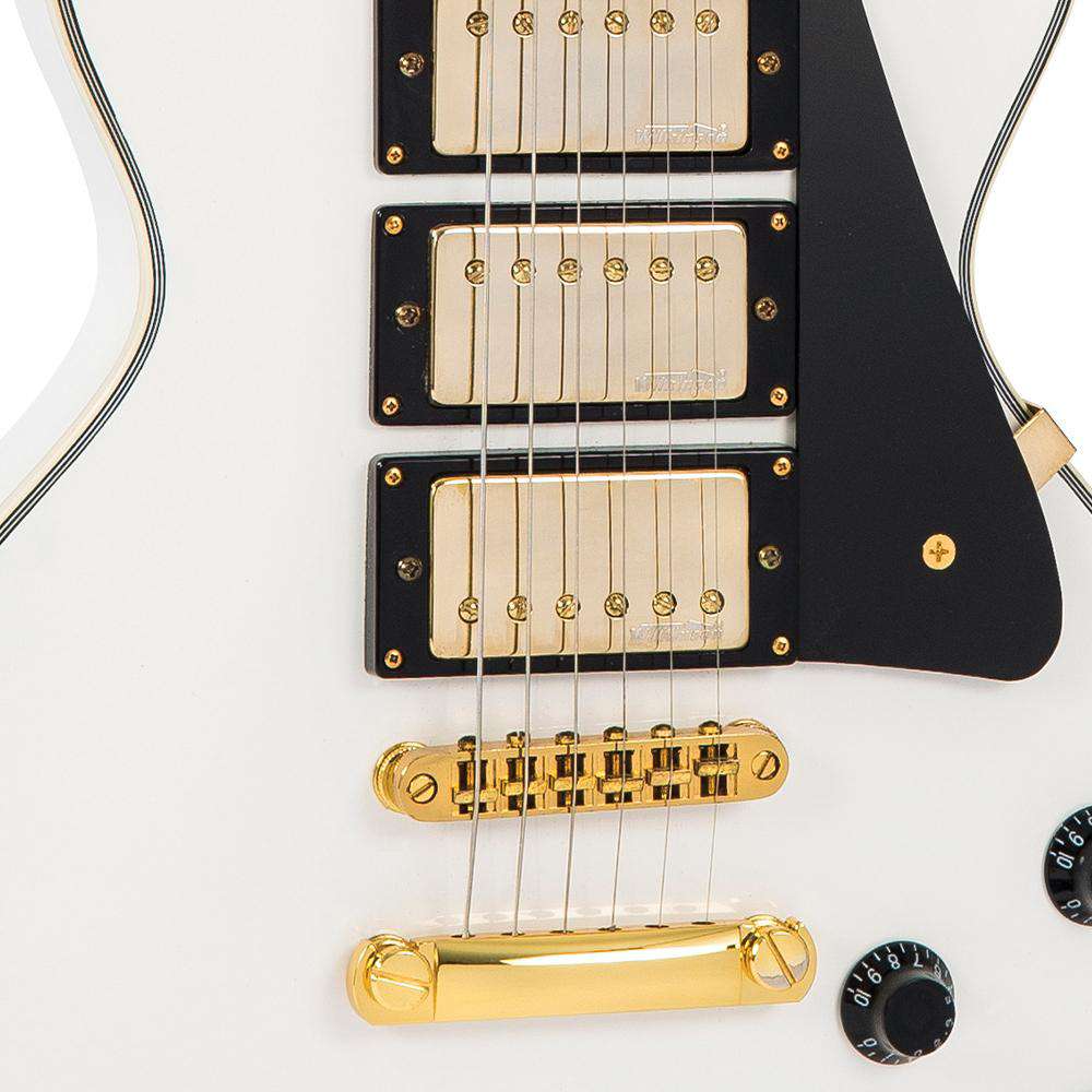 Vintage V1003AW ReIssued 3 Pickup Electric Guitar ~ Arctic White, Guitare électrique en vente chez Richards Guitars.