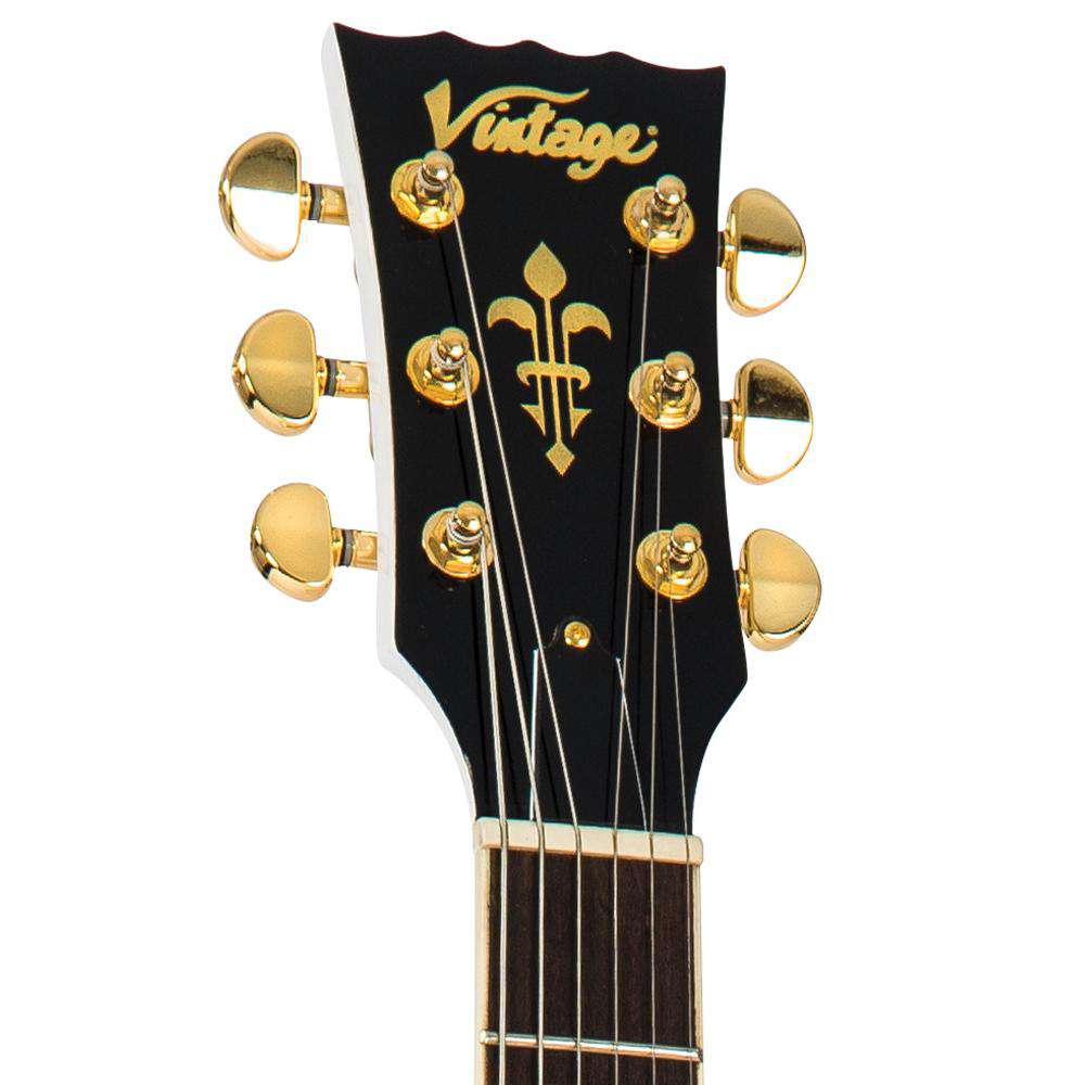 Vintage V1003AW ReIssued 3 Pickup Electric Guitar ~ Arctic White, Guitare électrique en vente chez Richards Guitars.
