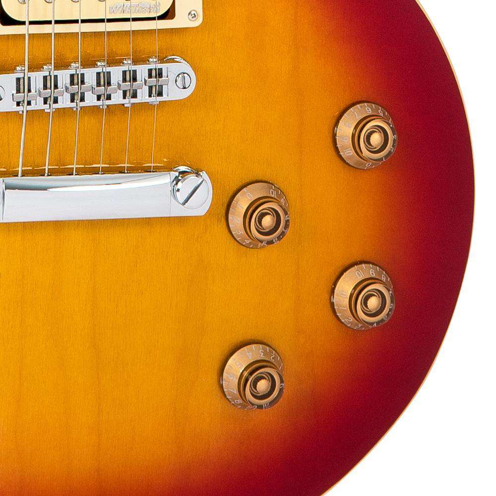 Vintage V1003CSB ReIssued 3 Pickup Electric Guitar ~ Cherry Sunburst, Guitare électrique en vente chez Richards Guitars.