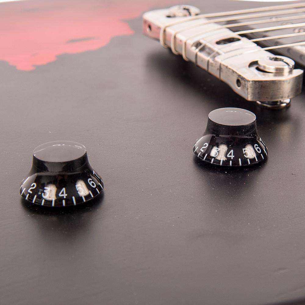 Vintage V120MRBK ICON Electric Guitar ~ Distressed Black Over Cherry Red, Guitare électrique en vente chez Richards Guitars.