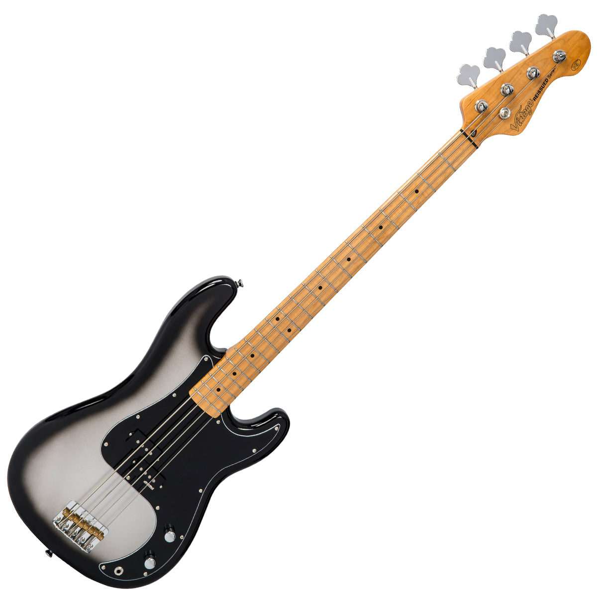 Vintage V4 ReIssued Bass Guitar ~ Silverburst, Guitare basse à vendre chez Richards Guitars.