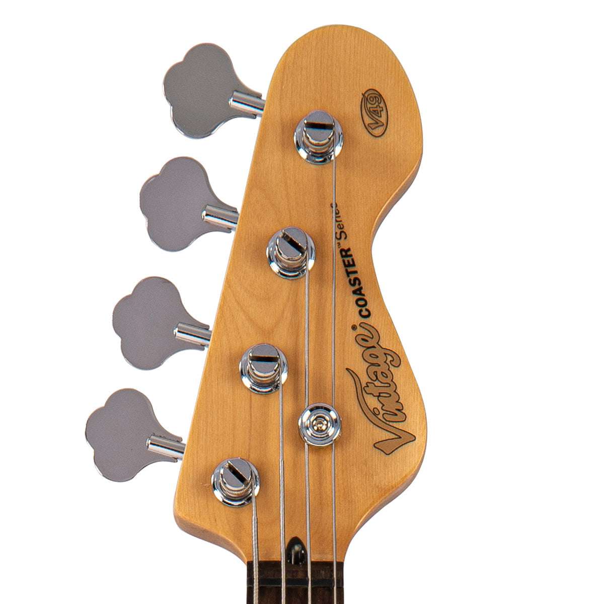 Vintage V49 Coaster Series Bass Guitar ~ Vintage White, for sale at Richards Guitars.