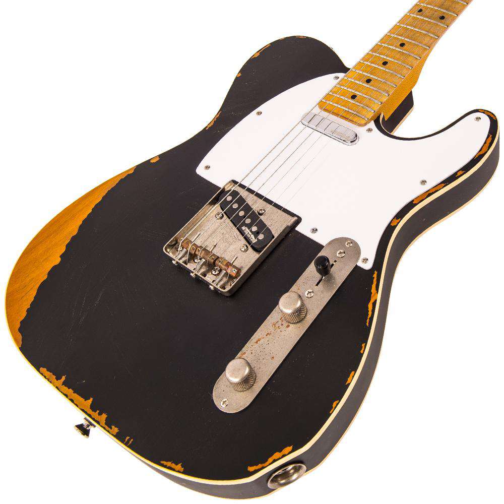 Vintage V59 ICON Electric Guitar ~ Distressed Black, à vendre chez Richards Guitars.