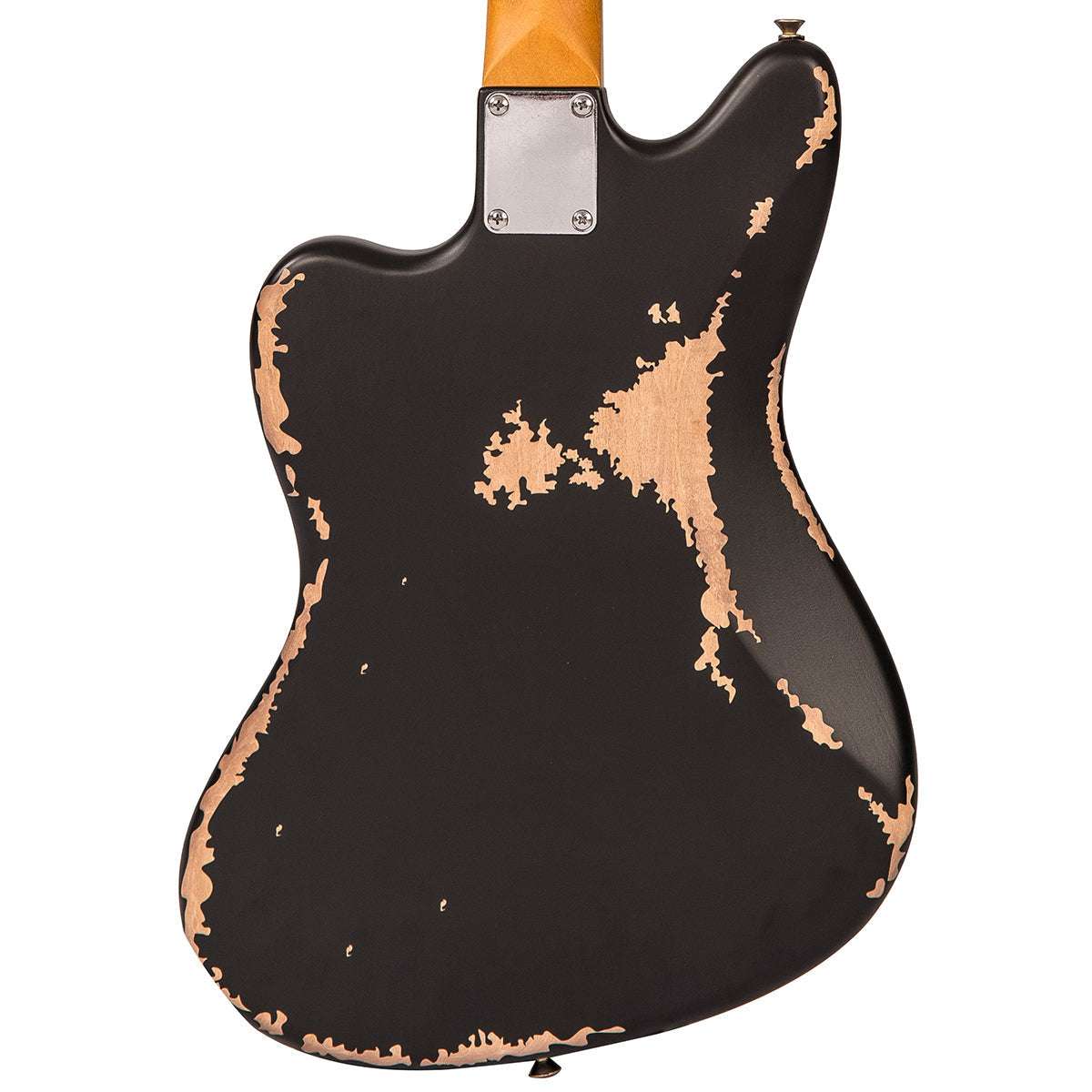 Vintage V65 VMRBK ICON Vibrato Electric Guitar ~ Distressed Black, Electric Guitar for sale at Richards Guitars.