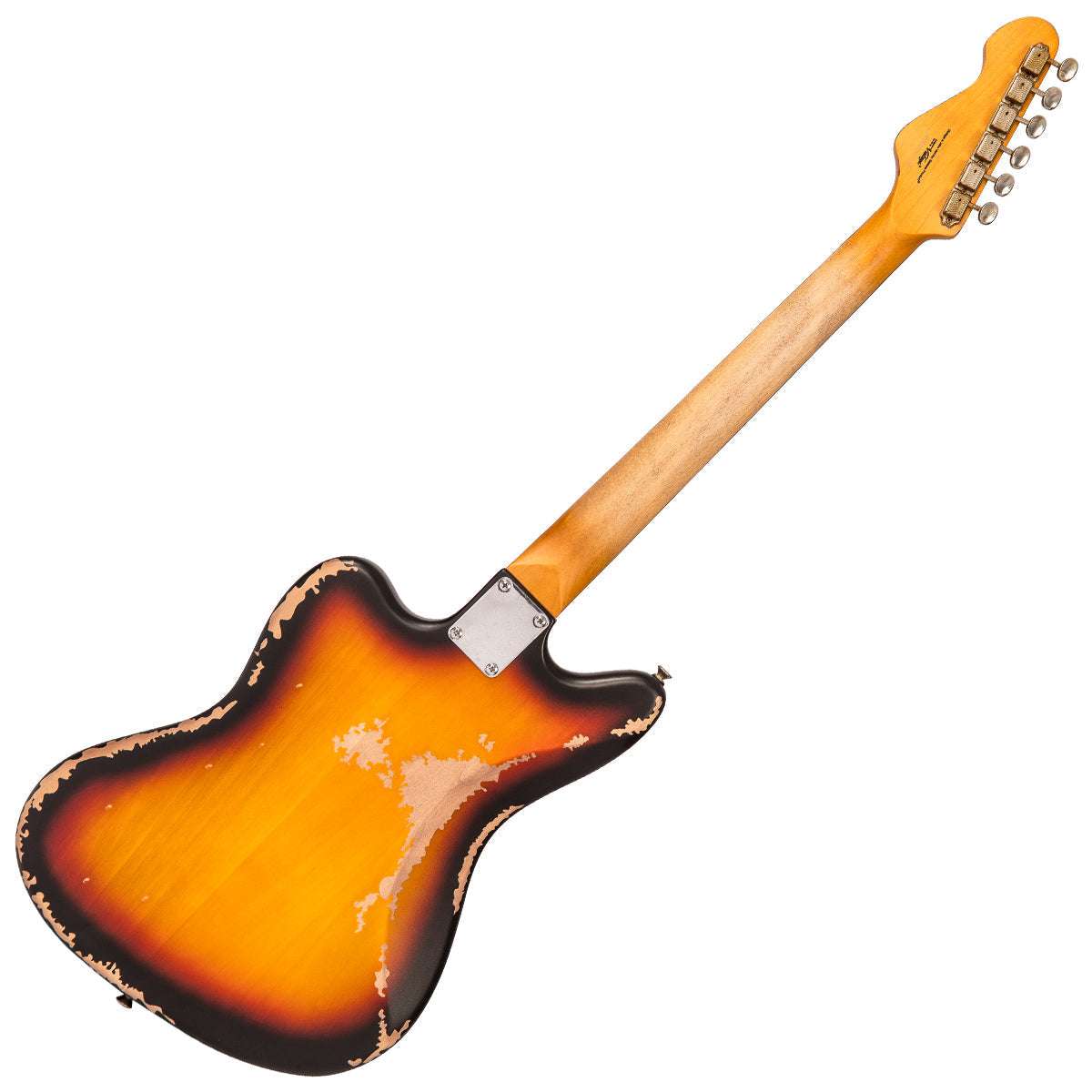 Vintage V65 VMRSB ICON Vibrato Electric Guitar ~ Distressed Tobacco Sunburst, Electric Guitar for sale at Richards Guitars.
