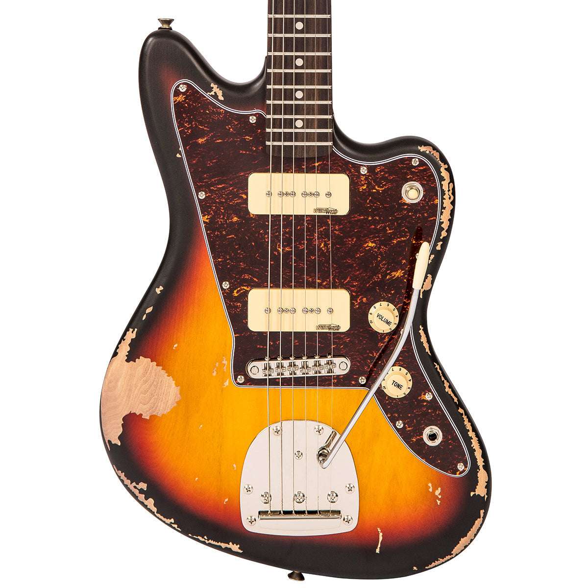 Vintage V65 VMRSB ICON Vibrato Electric Guitar ~ Distressed Tobacco Sunburst, Electric Guitar for sale at Richards Guitars.