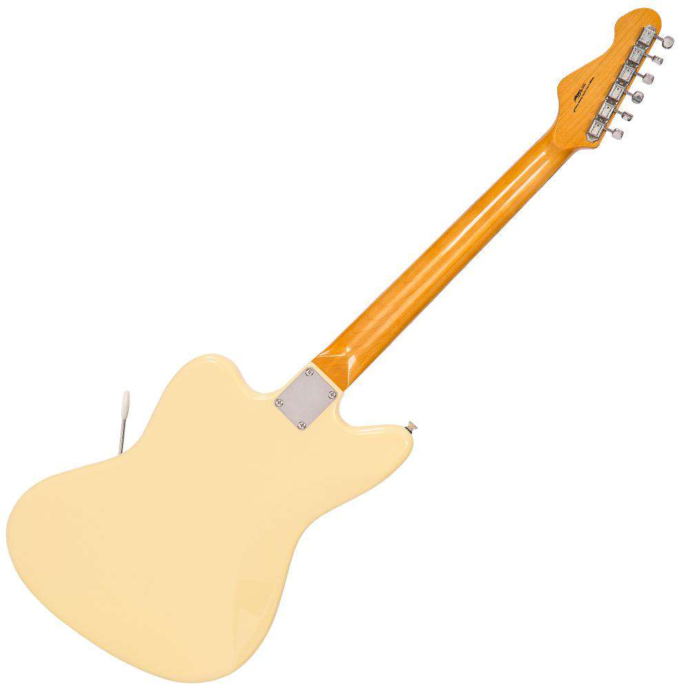 Vintage V65 VVW ReIssued Vibrato Electric Guitar ~ Vintage White, Guitare électrique en vente chez Richards Guitars.
