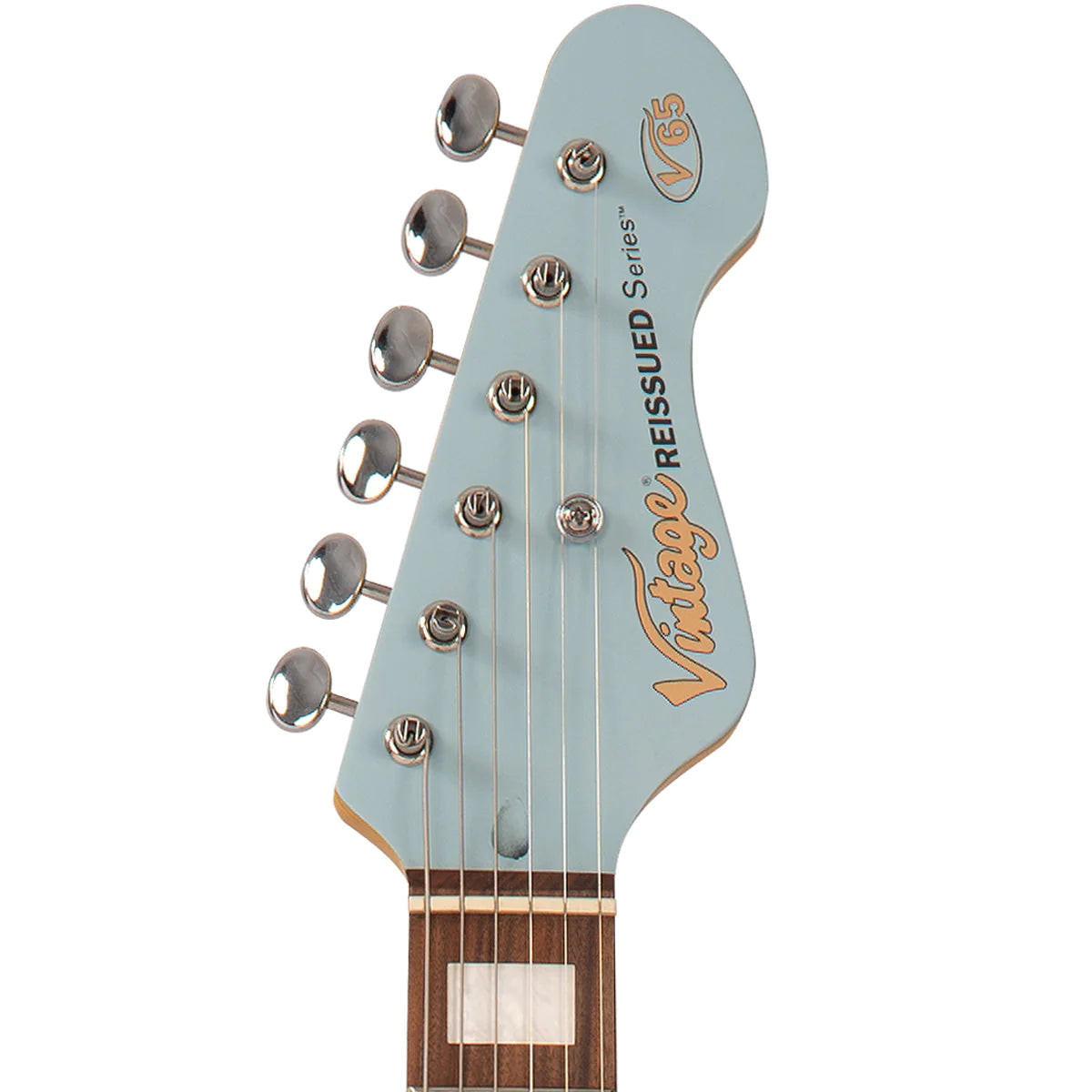 Vintage V65H BL ReIssued Hard Tail Electric Guitar ~ Satin Blue, Electric Guitar for sale at Richards Guitars.