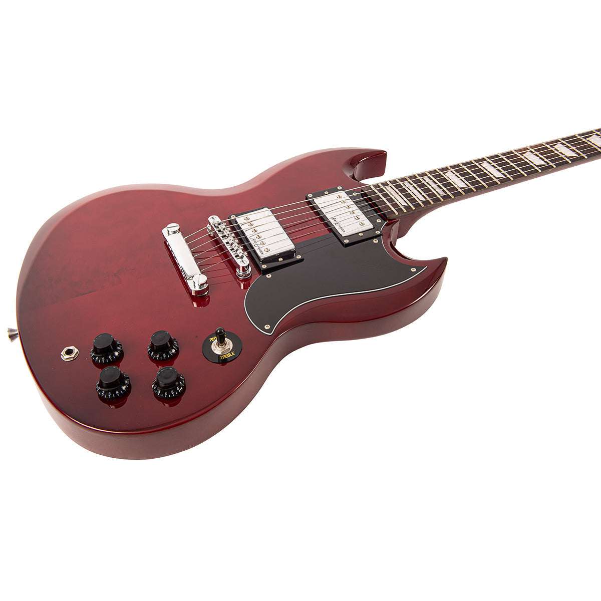 Vintage V69 Coaster Series Electric Guitar Pack ~ Cherry Red, Guitare électrique en vente chez Richards Guitars.