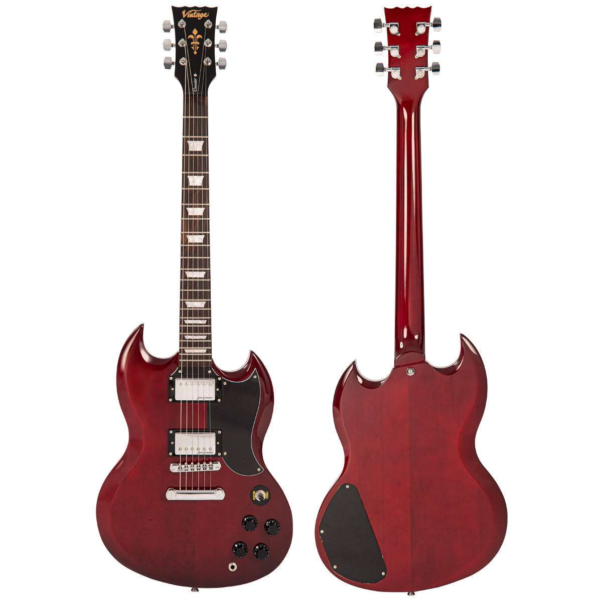 Vintage V69 Coaster Series Electric Guitar Pack ~ Cherry Red, Guitare électrique en vente chez Richards Guitars.