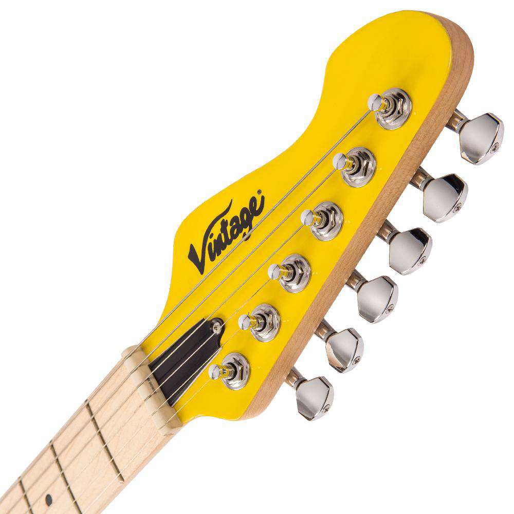 Vintage V6M24 ReIssued Electric Guitar ~ Daytona Yellow, Guitare électrique en vente chez Richards Guitars.