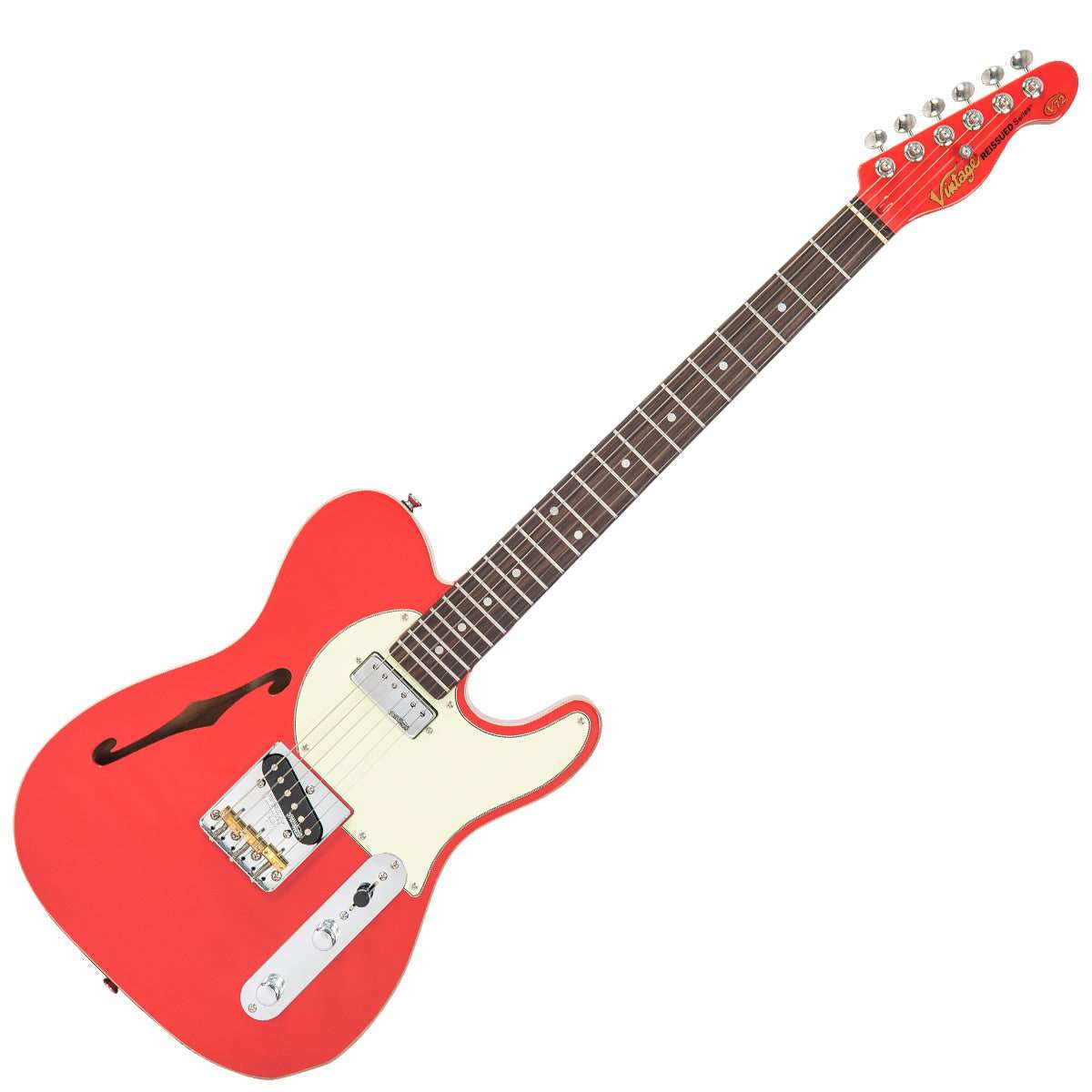Vintage V72 ReIssued Electric Guitar ~ Firenza Red, Guitare électrique en vente chez Richards Guitars.