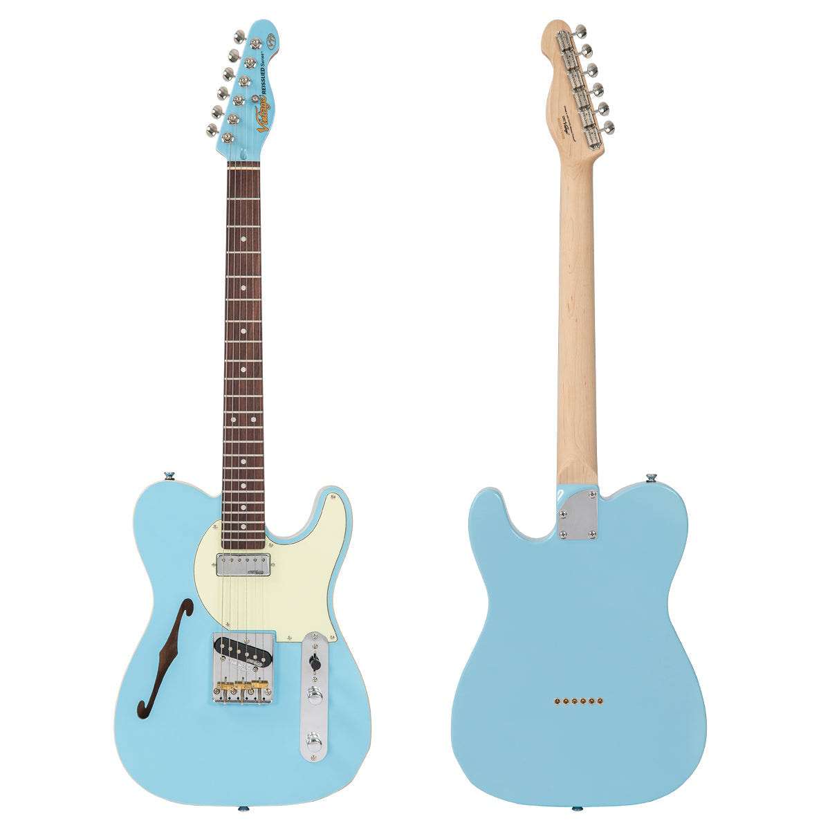Vintage V72 ReIssued Electric Guitar ~ Laguna Blue, Guitare électrique en vente chez Richards Guitars.