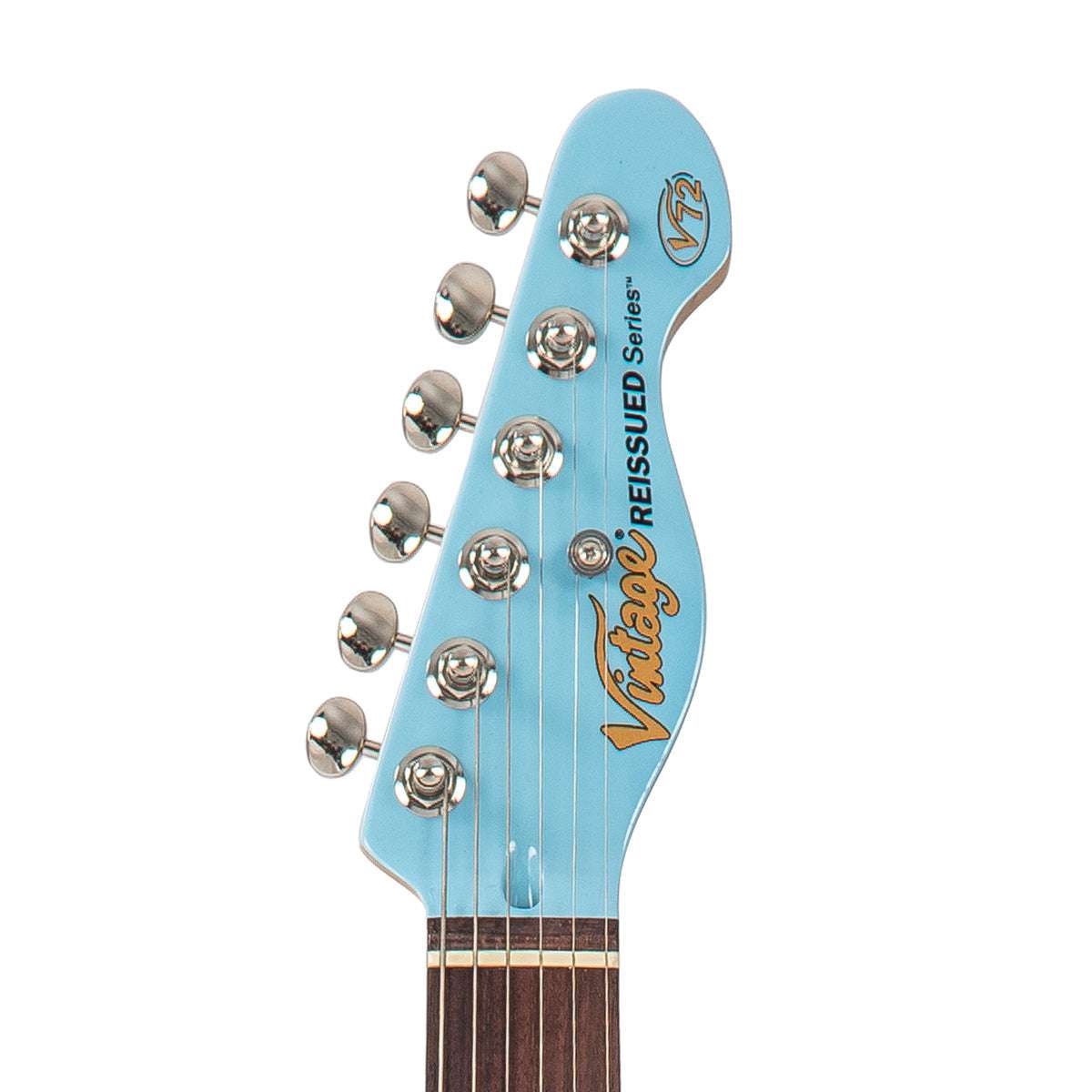 Vintage V72 ReIssued Electric Guitar ~ Laguna Blue, Guitare électrique en vente chez Richards Guitars.