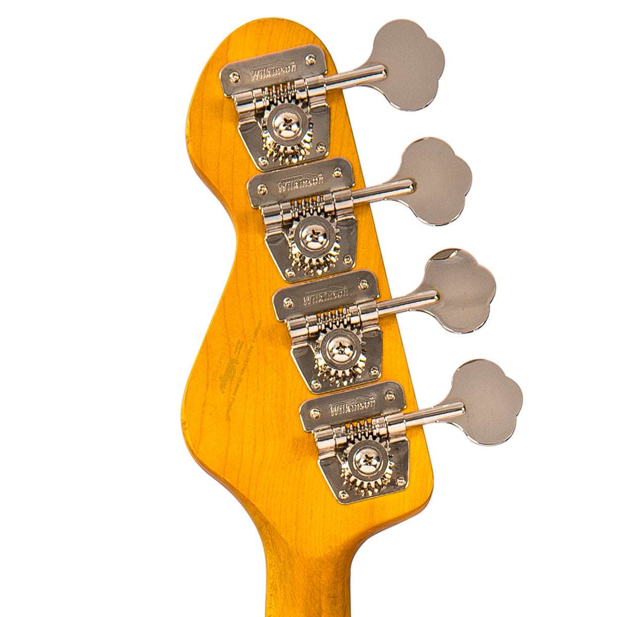 Vintage V74 ICON Fretless Bass ~ Sunset Sunburst, Guitare Basse à vendre chez Richards Guitars.