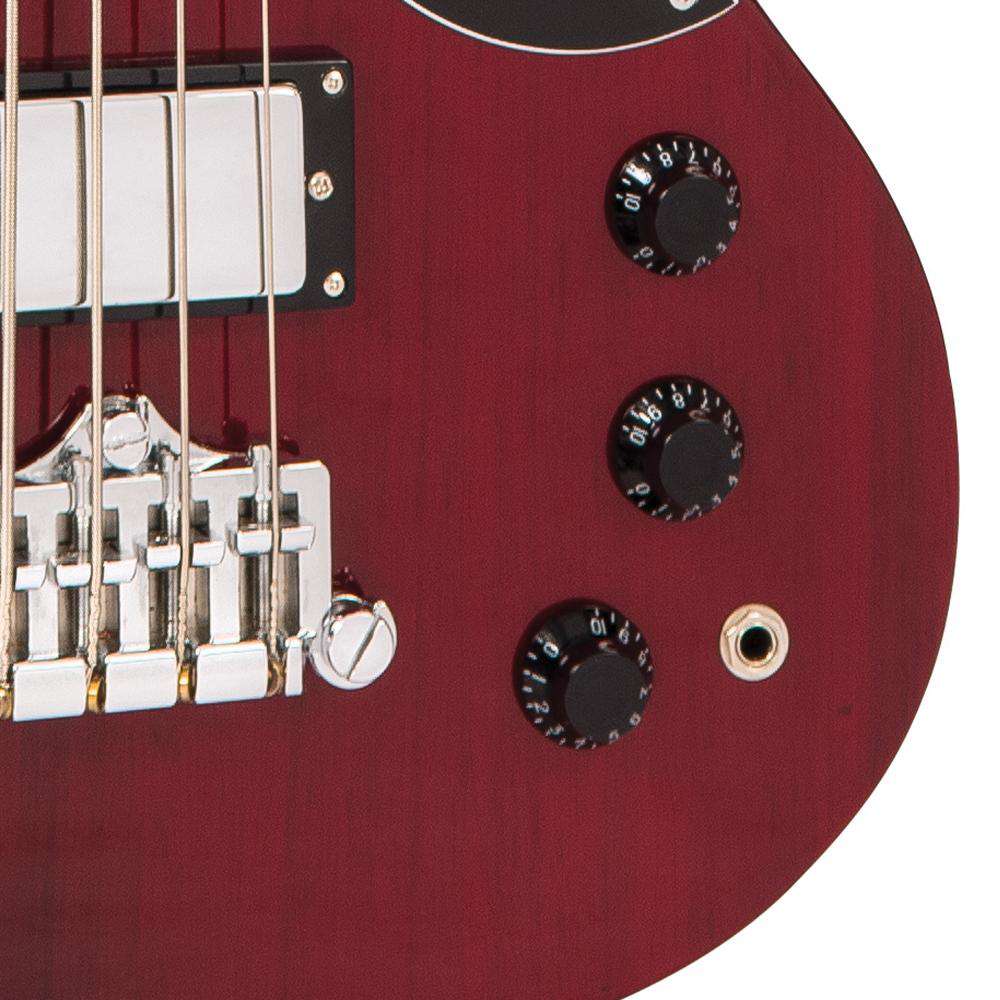 Vintage VS4 ReIssued Bass Guitar ~ Cherry Red, Guitare basse à vendre chez Richards Guitars.