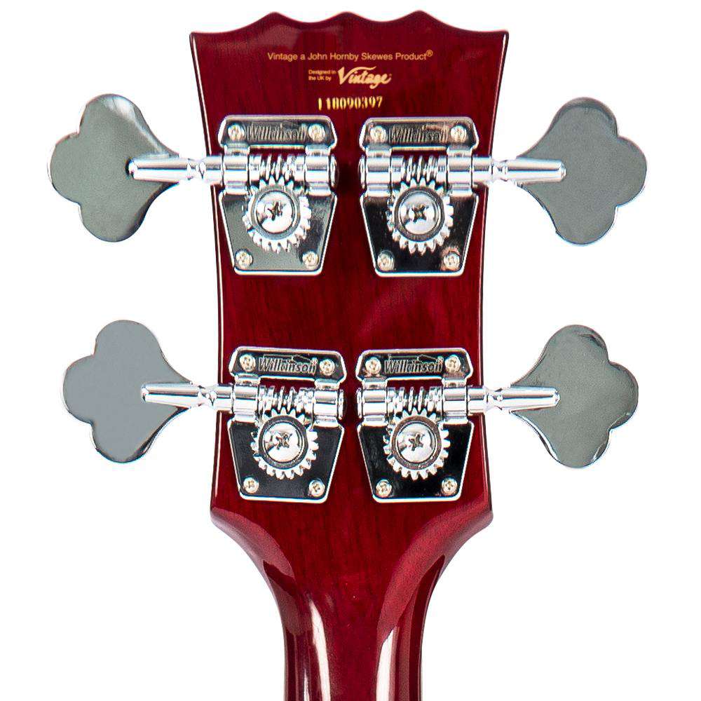 Vintage VS4 ReIssued Bass Guitar ~ Cherry Red, Guitare basse à vendre chez Richards Guitars.