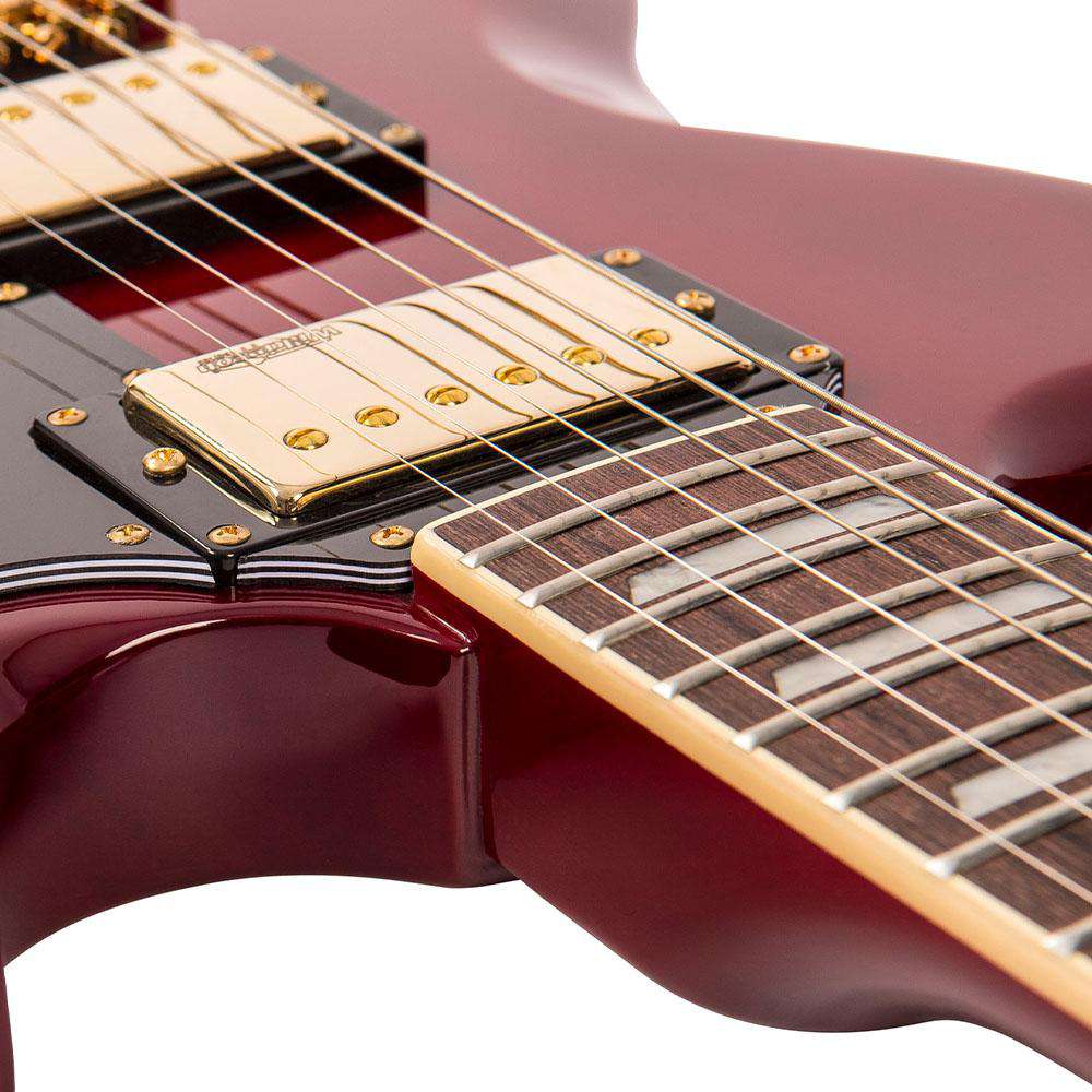 Vintage VS6 ReIssued Electric Guitar ~ Cherry Red/Gold Hardware, Guitare électrique en vente chez Richards Guitars.