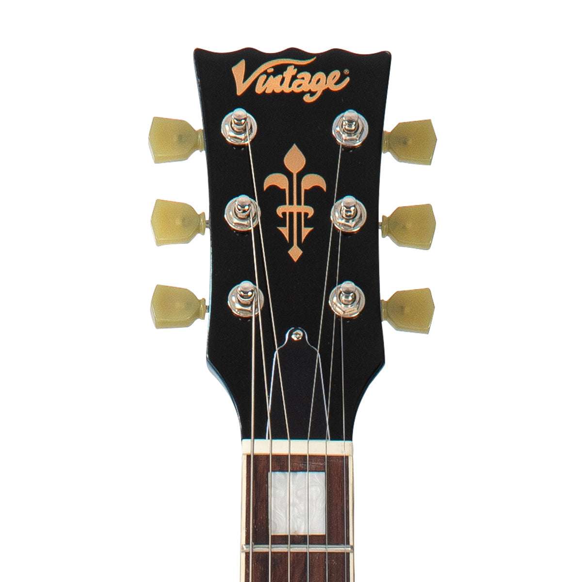 Vintage VSA500B ReIssued Semi Acoustic Guitar w/Bigsby ~ Gun Hill Blue, Guitare électrique en vente chez Richards Guitars.