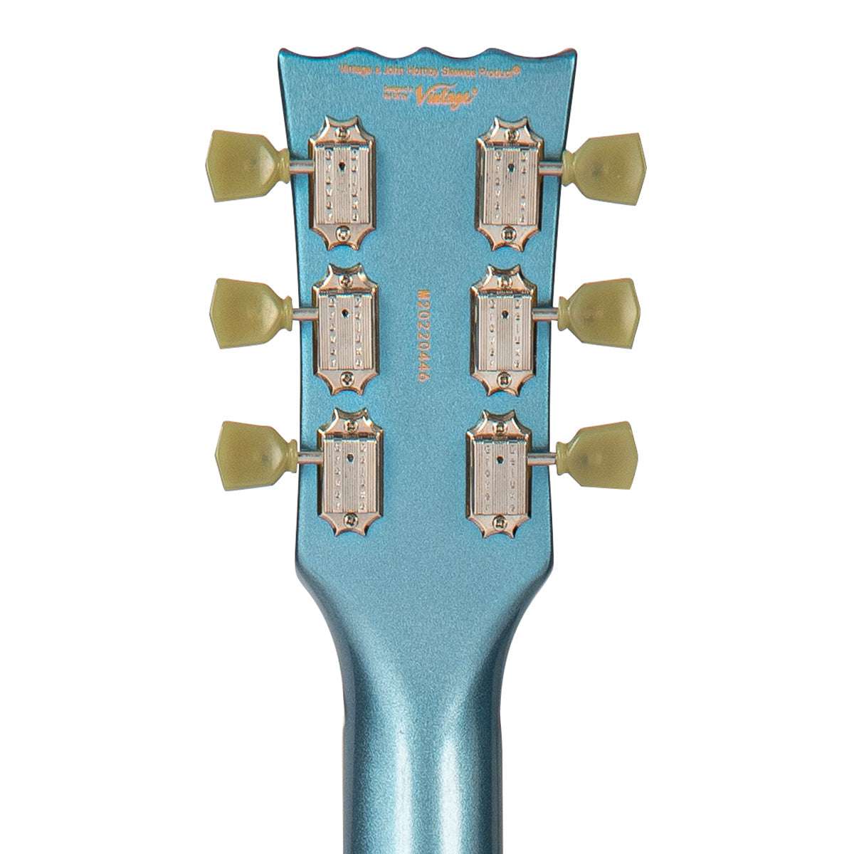 Vintage VSA500B ReIssued Semi Acoustic Guitar w/Bigsby ~ Gun Hill Blue, Guitare électrique en vente chez Richards Guitars.
