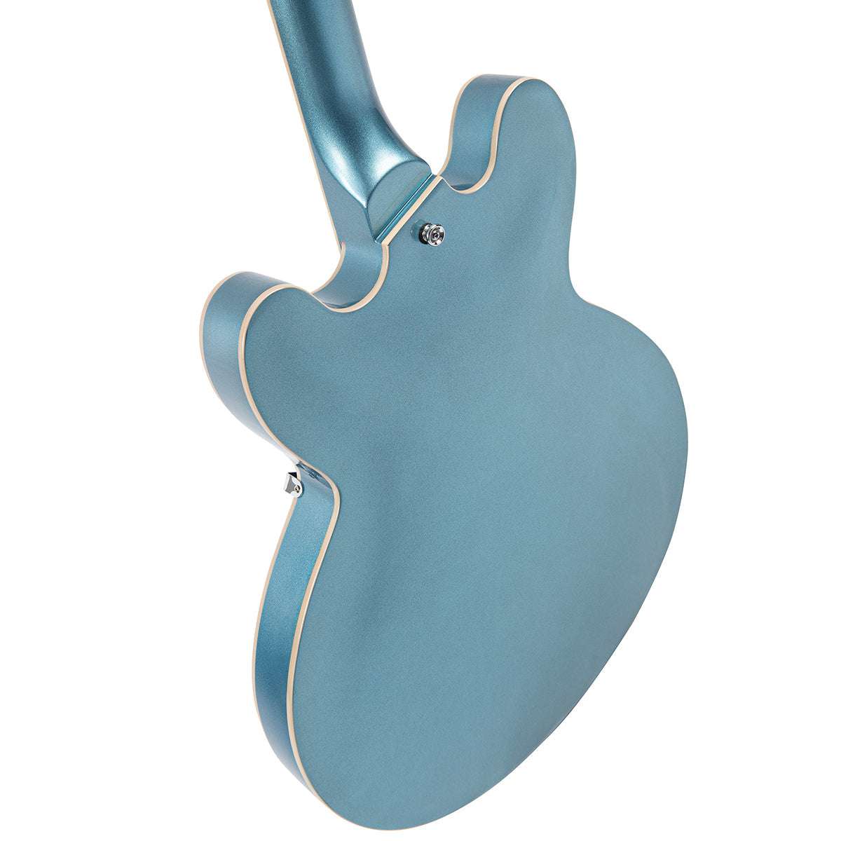 Vintage VSA500B ReIssued Semi Acoustic Guitar w/Bigsby ~ Gun Hill Blue, Guitare électrique en vente chez Richards Guitars.