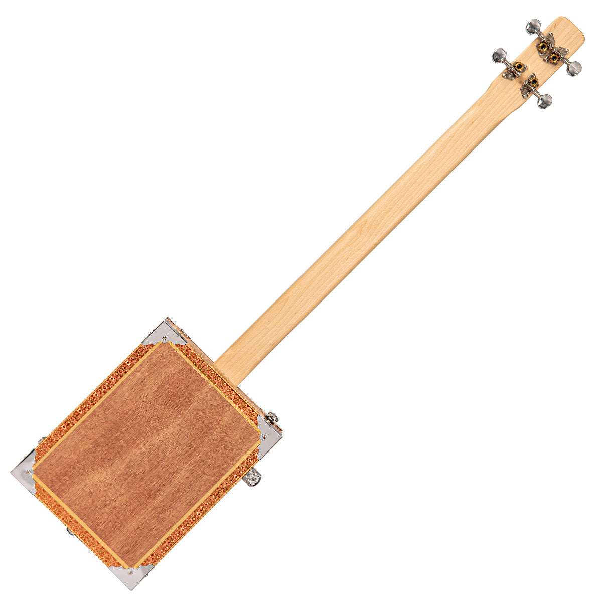 Lace Cigar Box Electric Guitar ~ 4 String ~ Dead Is Alive - Richards Guitars Of Stratford Upon Avon