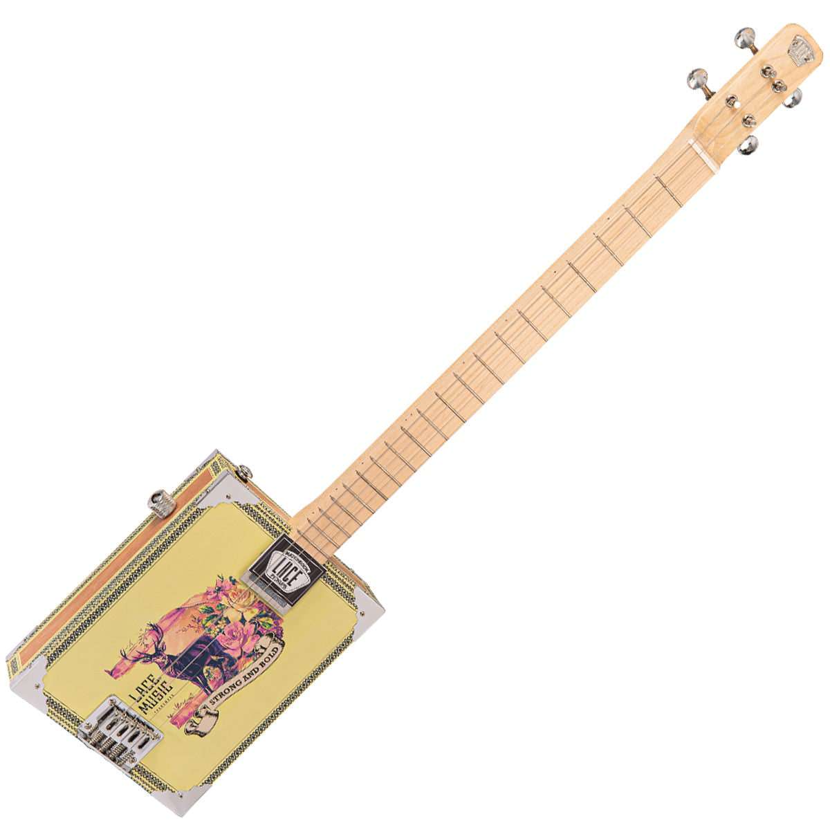 Lace Cigar Box Electric Guitar ~ 4 String ~ Deer Crossing - Richards Guitars Of Stratford Upon Avon