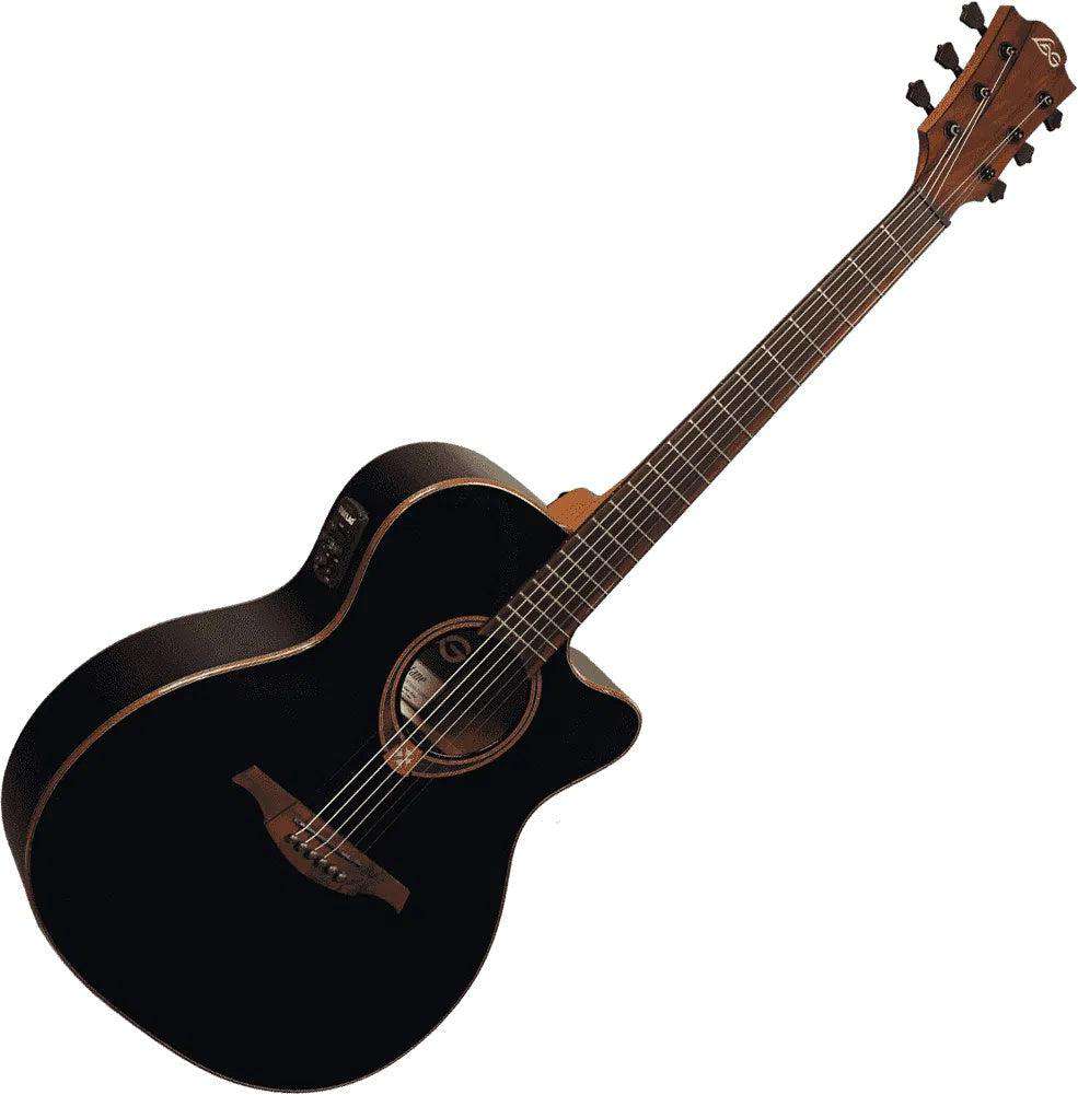 LAG TRAMONTANE 118 T118ACE - BLK AUDITORIUM CUTAWAY ELECTRO BLACK - Richards Guitars Of Stratford Upon Avon
