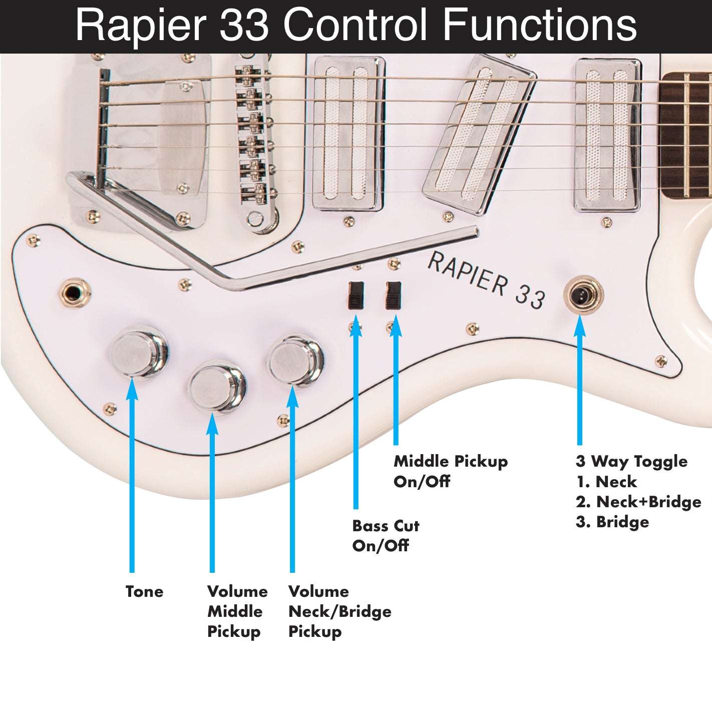 Rapier 33 Electric Guitar ~ Artic White - Richards Guitars Of Stratford Upon Avon