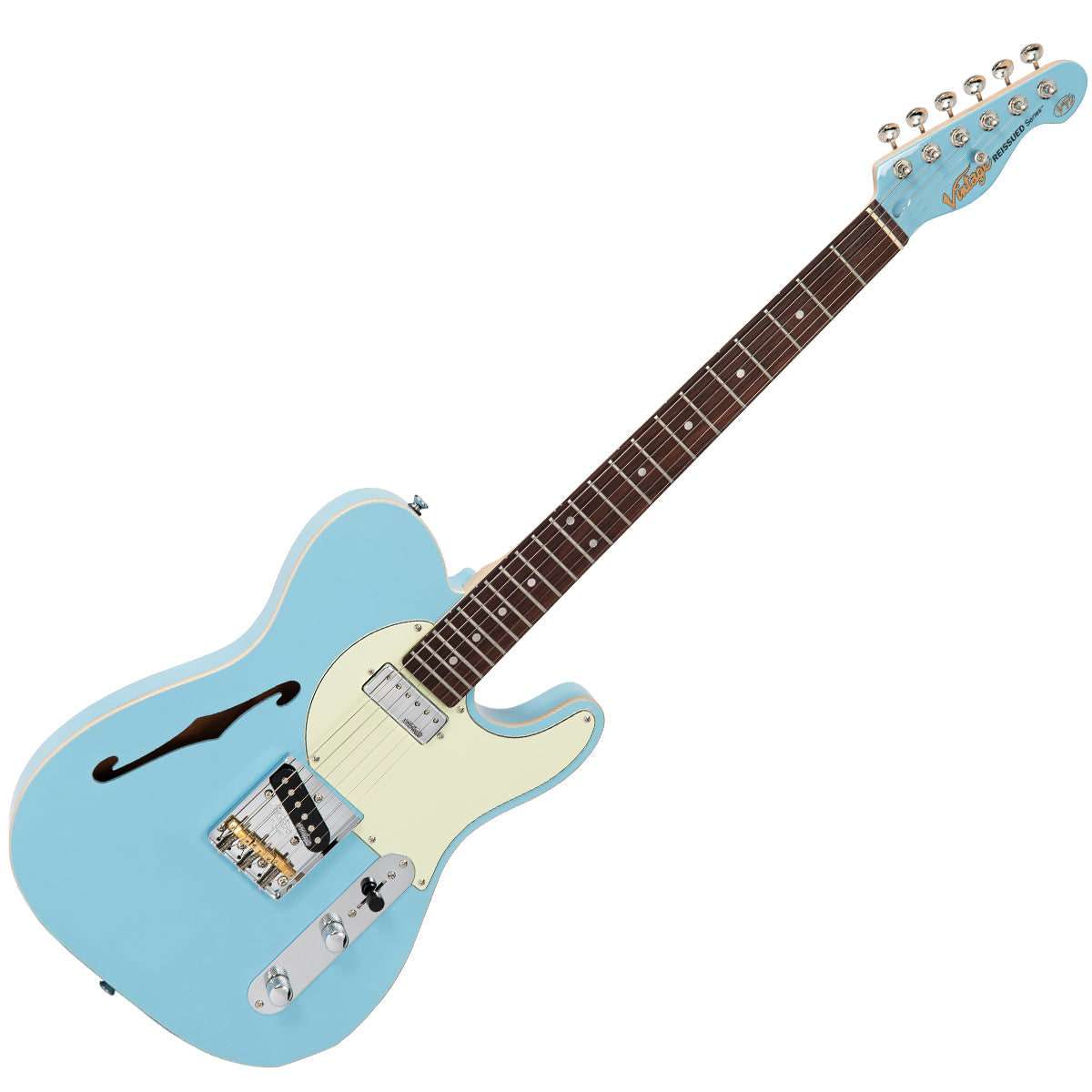 Vintage V72 ReIssued Electric Guitar ~ Laguna Blue - Richards Guitars Of Stratford Upon Avon