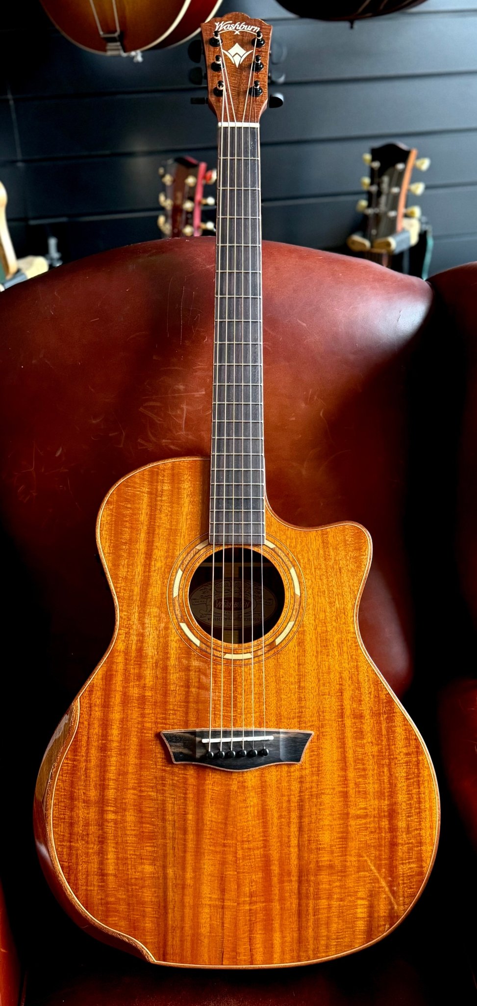 Washburn G55CE KOA w/ CASE - Grand Auditorium - Natural Electro Acoustic Guitar - Richards Guitars Of Stratford Upon Avon