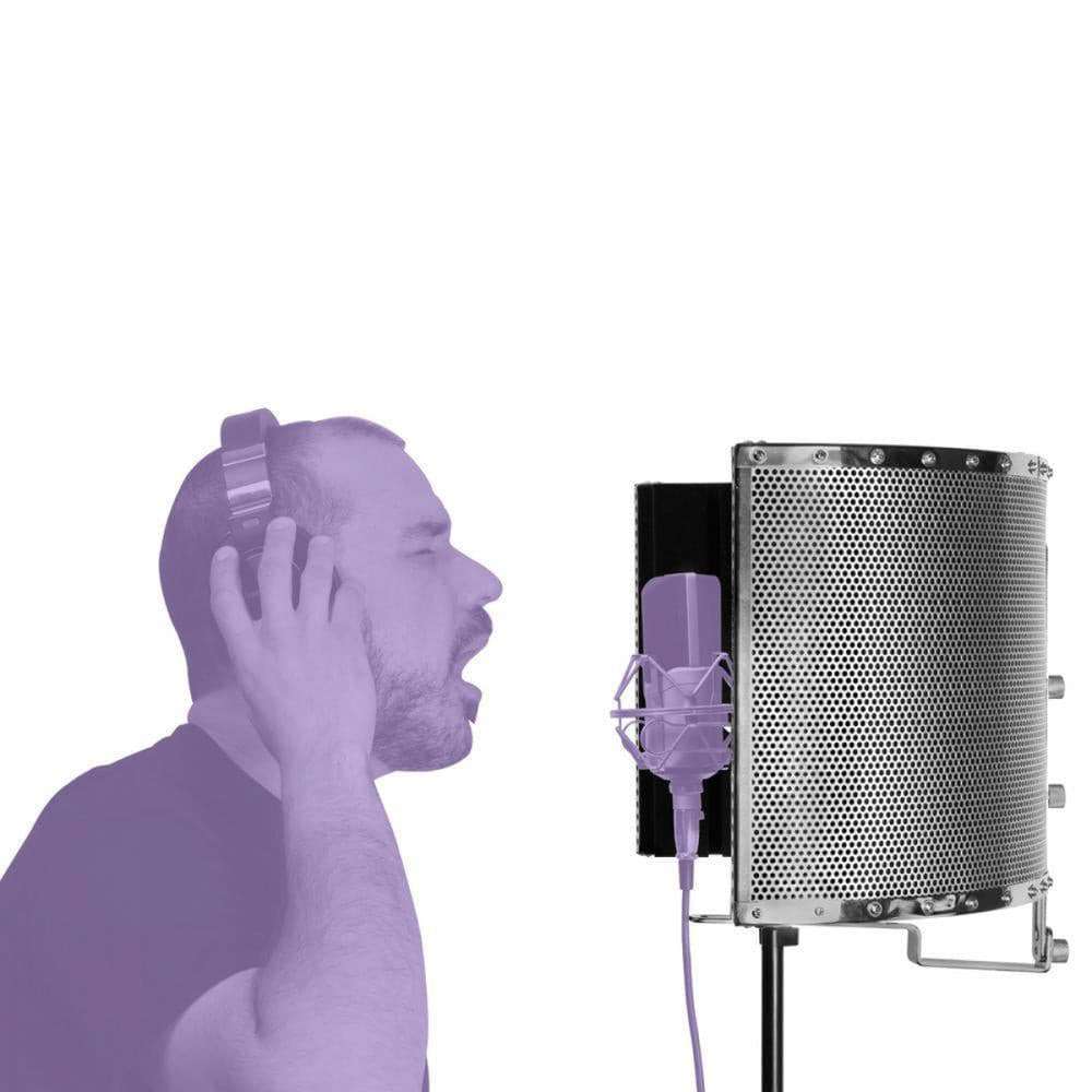 Bouclier d'isolation pour microphone de studio On-Stage, en vente chez Richards Guitars.