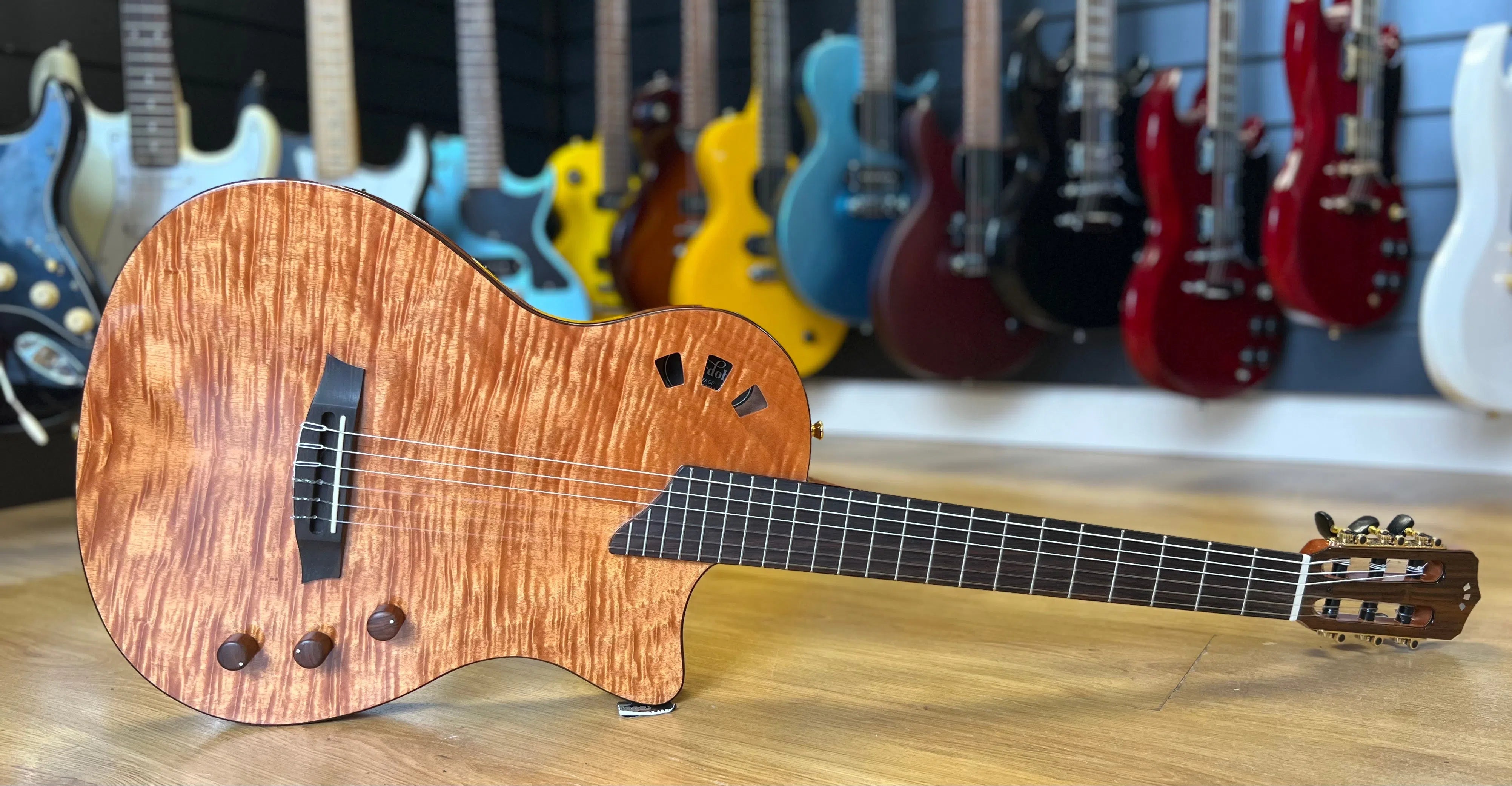 Cordoba Stage Natural Amber, Electro Nylon Strung Guitar for sale at Richards Guitars.
