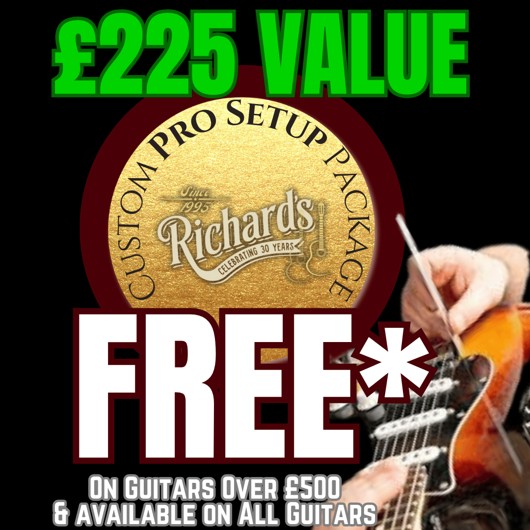 Setup Pro personalizzato e pacchetto di servizi di follow-up del valore di 200 sterline (disponibile con l'acquisto di una nuova chitarra), Setup per chitarra pro in vendita presso Richards Guitars.
