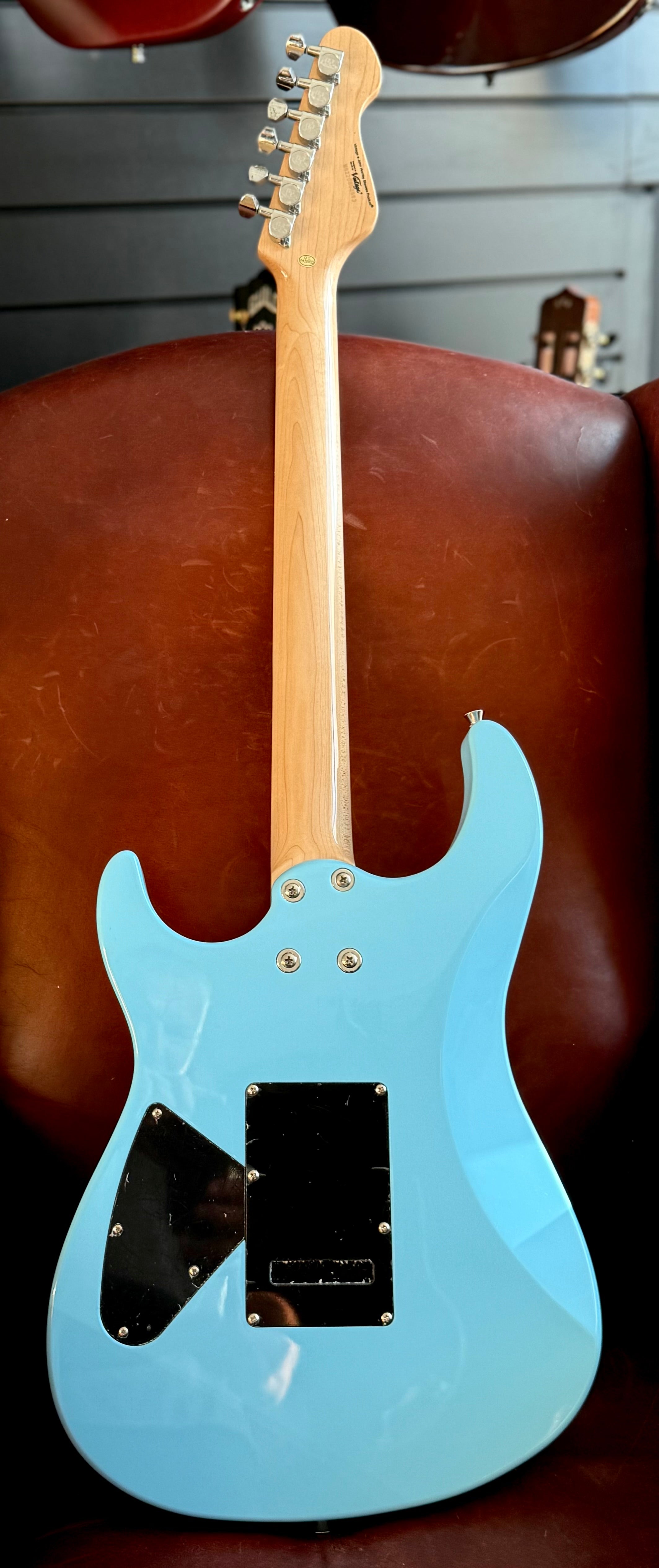 Vintage V6M24 ReIssued Electric Guitar ~ Laguna Blue, Electric Guitar for sale at Richards Guitars.