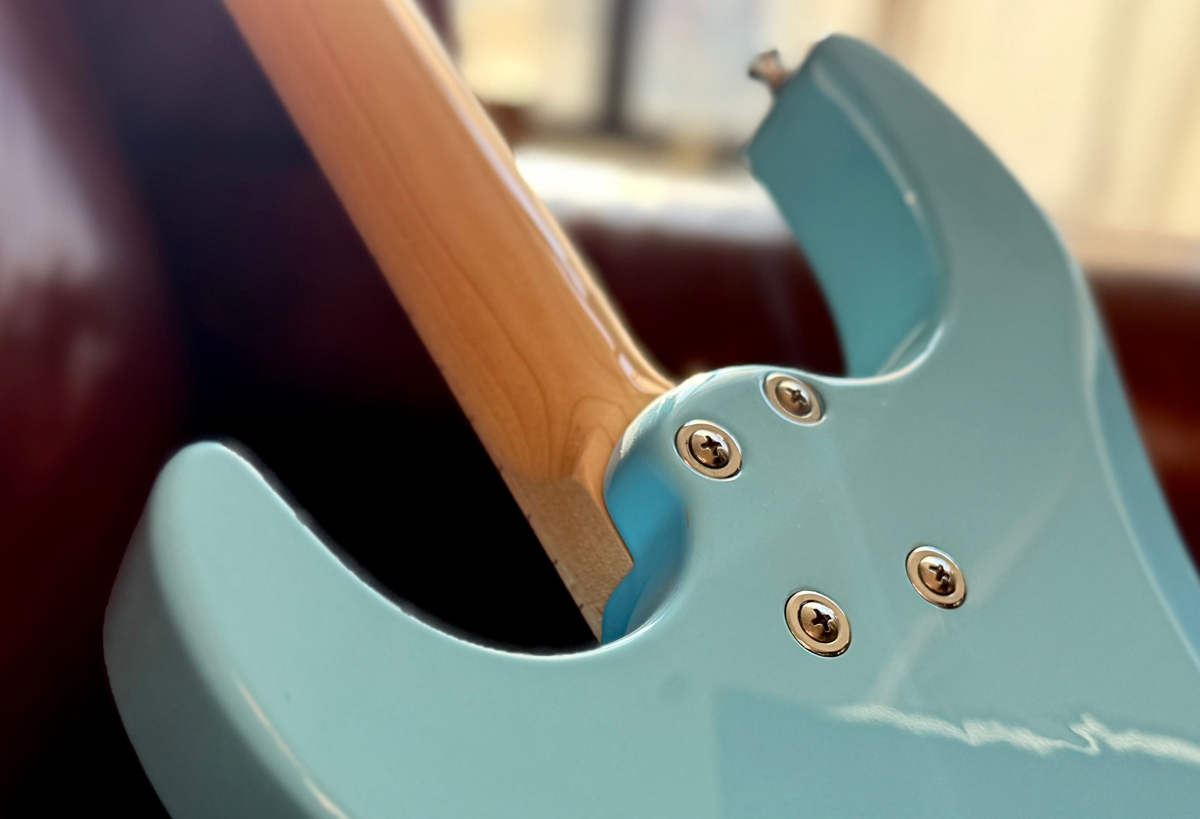 Vintage V6M24 ReIssued Electric Guitar ~ Laguna Blue, Electric Guitar for sale at Richards Guitars.
