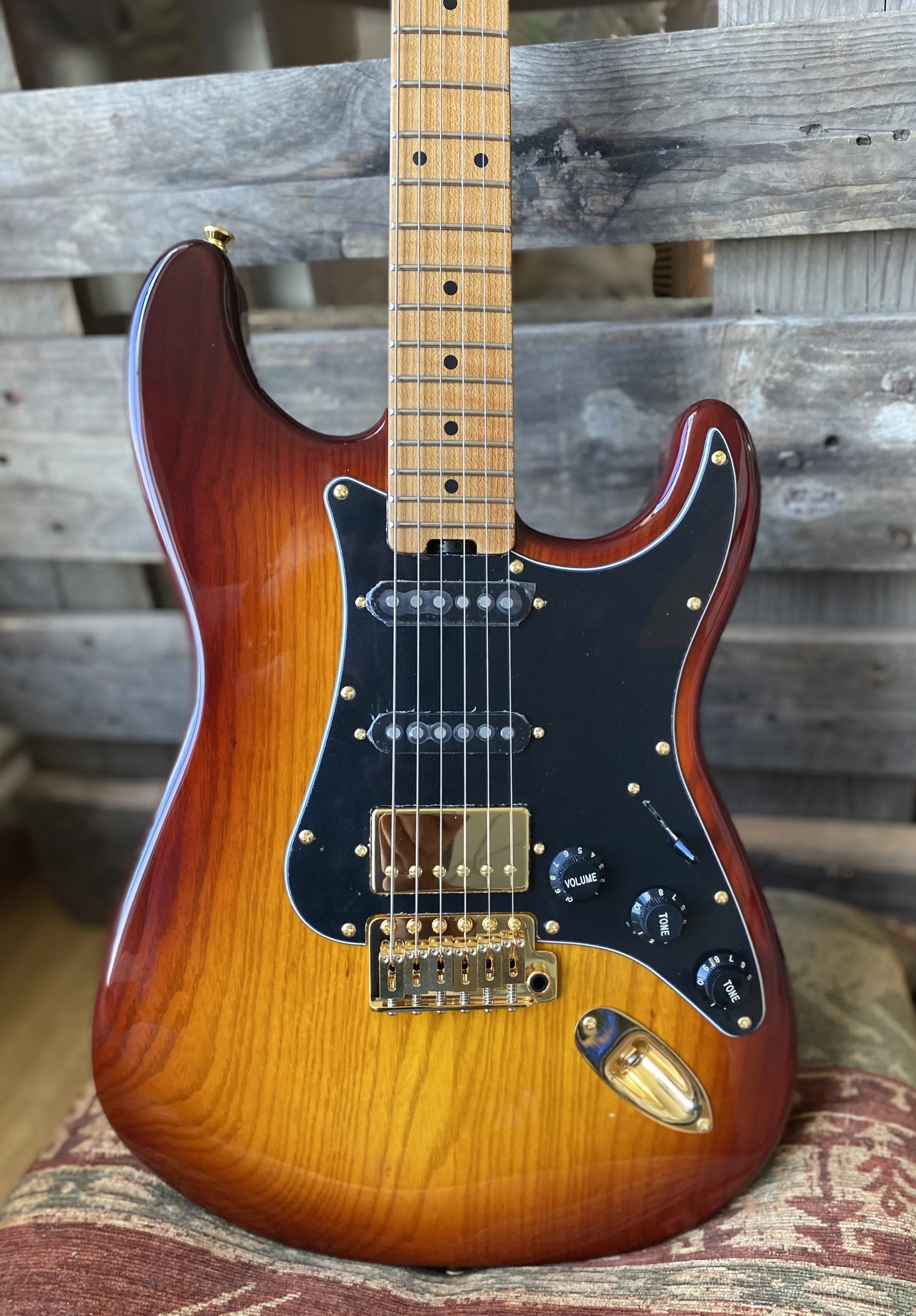 Gordon Smith Classic S HSS Tobacco Burst Swamp Ash Custom AAAAA Honey Roast Maple Neck & Board SN: 20452, Electric Guitar for sale at Richards Guitars.
