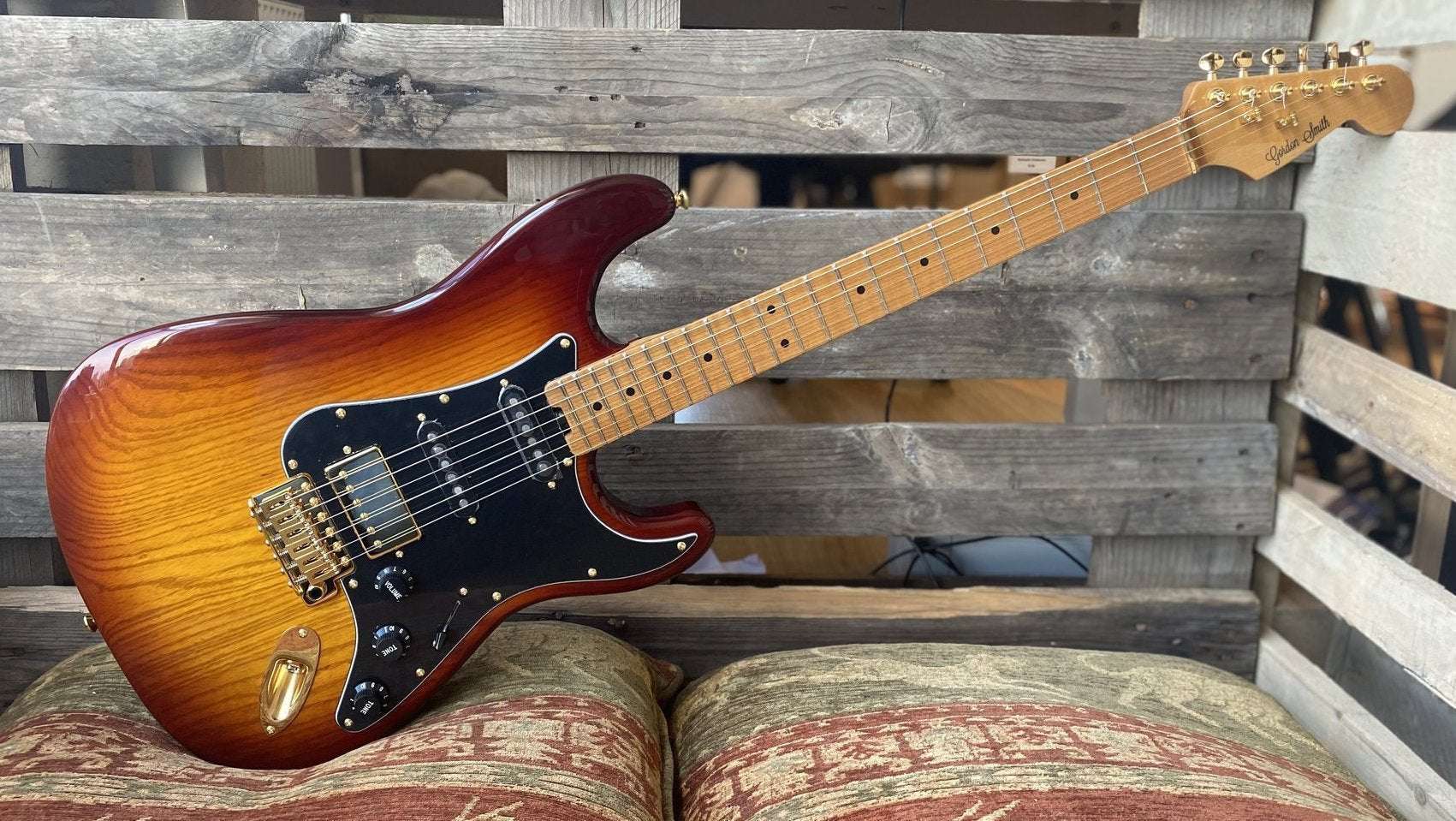 Gordon Smith Classic S HSS Tobacco Burst Swamp Ash Custom AAAAA Honey Roast Maple Neck & Board SN: 20452, Electric Guitar for sale at Richards Guitars.