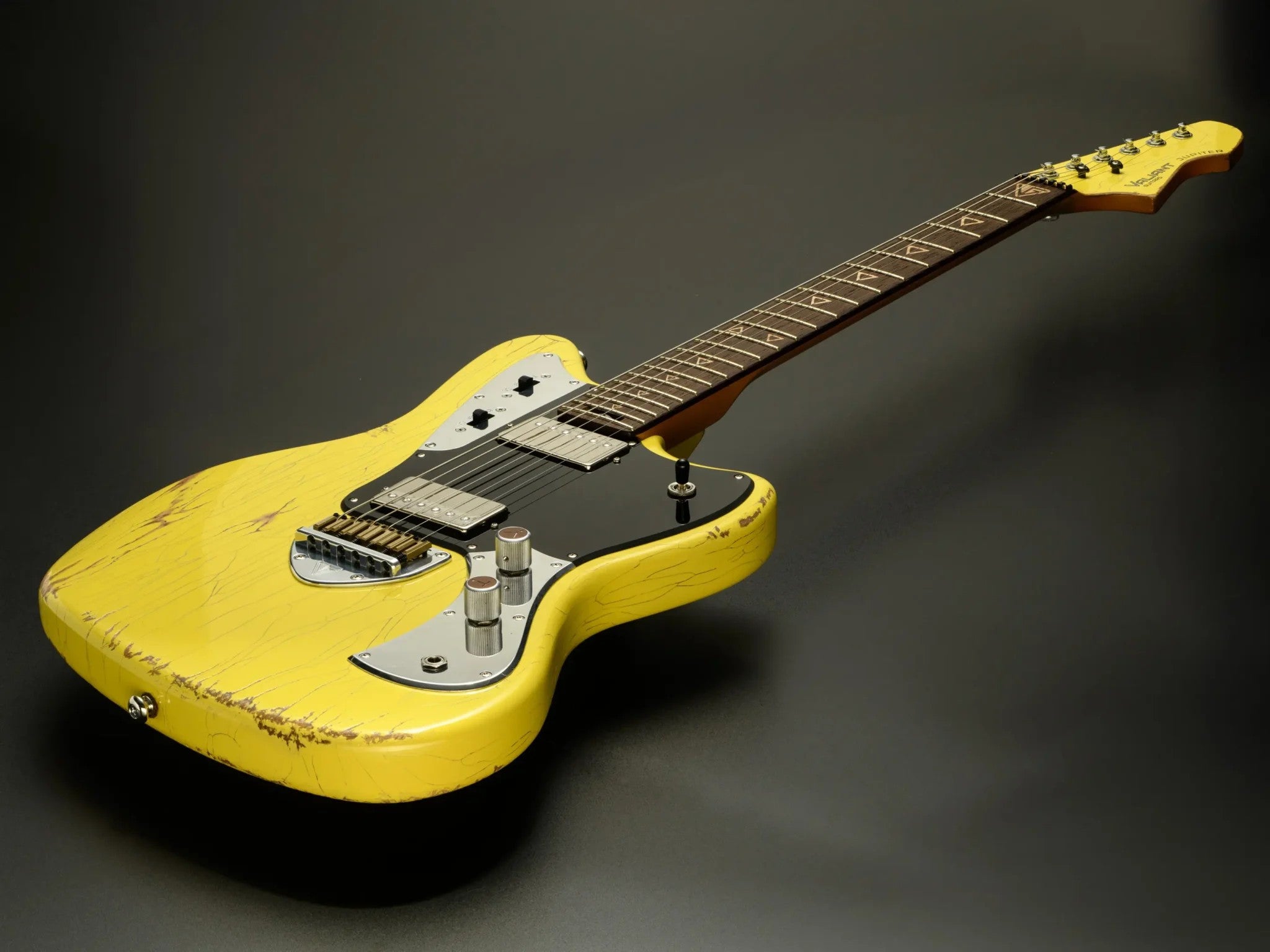 Valiant Jupiter Distressed Banana Yellow Electric Guitar