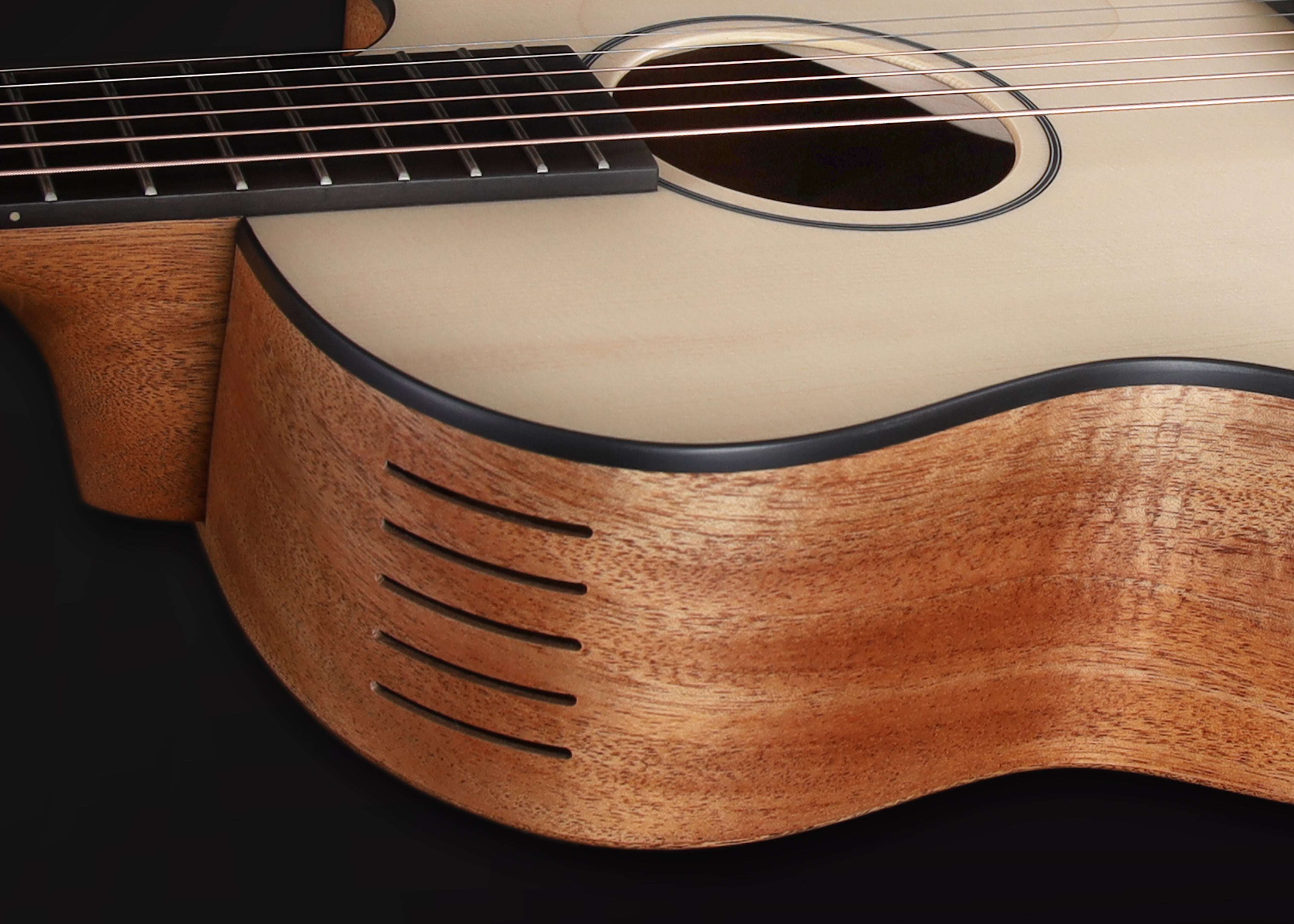 Furch Pioneer EM: Engelmann spruce top with African mahogany back and sides. (Furch Mini / Travel Guitar) (2025 CNR Active Upgrade Model), Acoustic Guitar for sale at Richards Guitars.