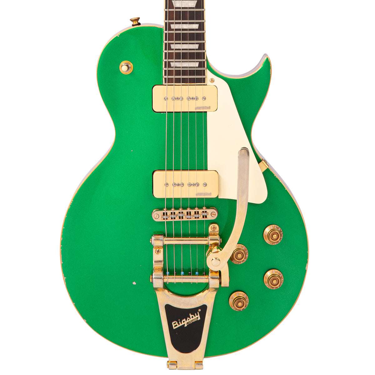 IN BUILD: - Vintage V100 ProShop Custom ~ Emerald Green with Bigsby, Electric Guitar for sale at Richards Guitars.