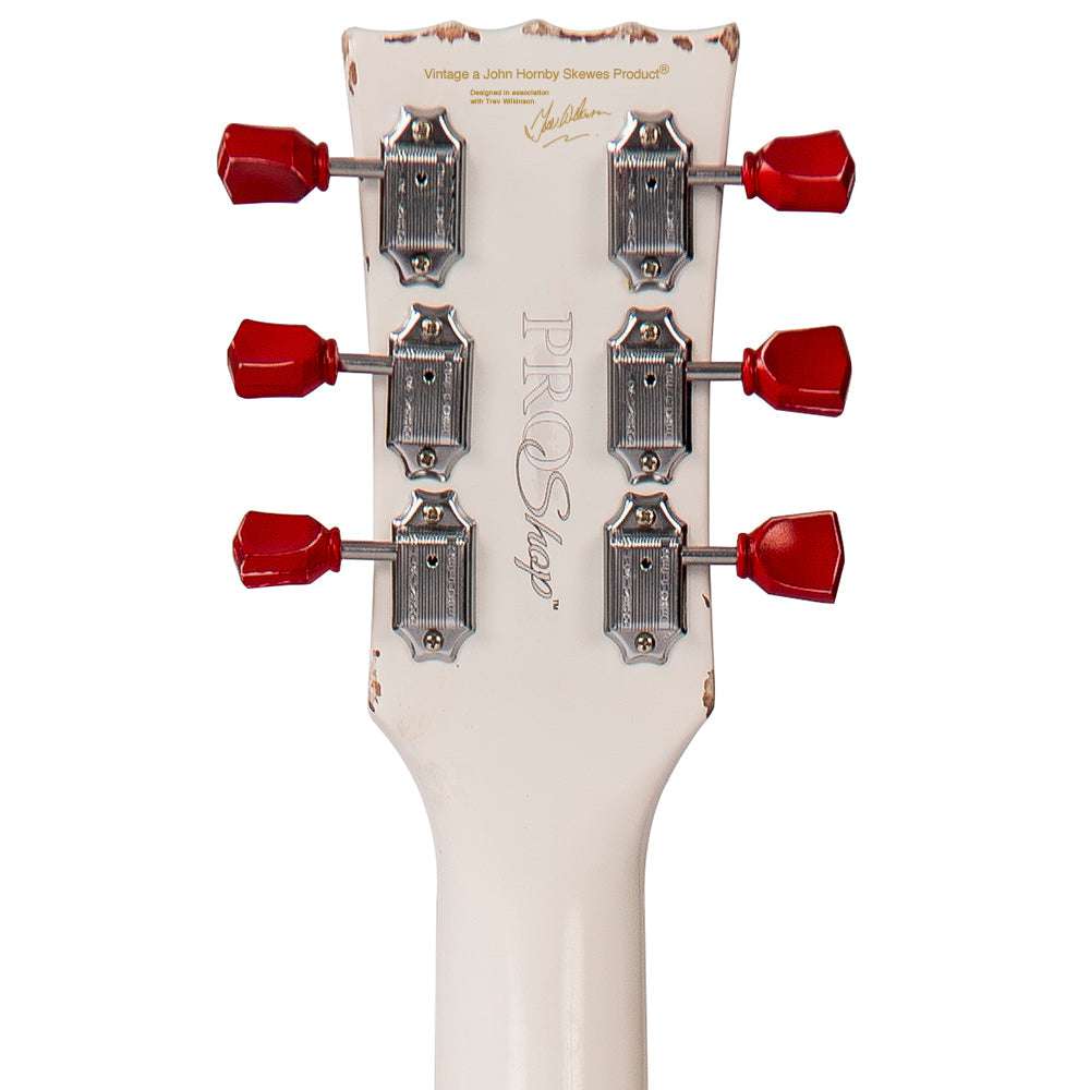 IN BUILD: - Vintage V100 ProShop Unique ~ Arctic White, Electric Guitar for sale at Richards Guitars.