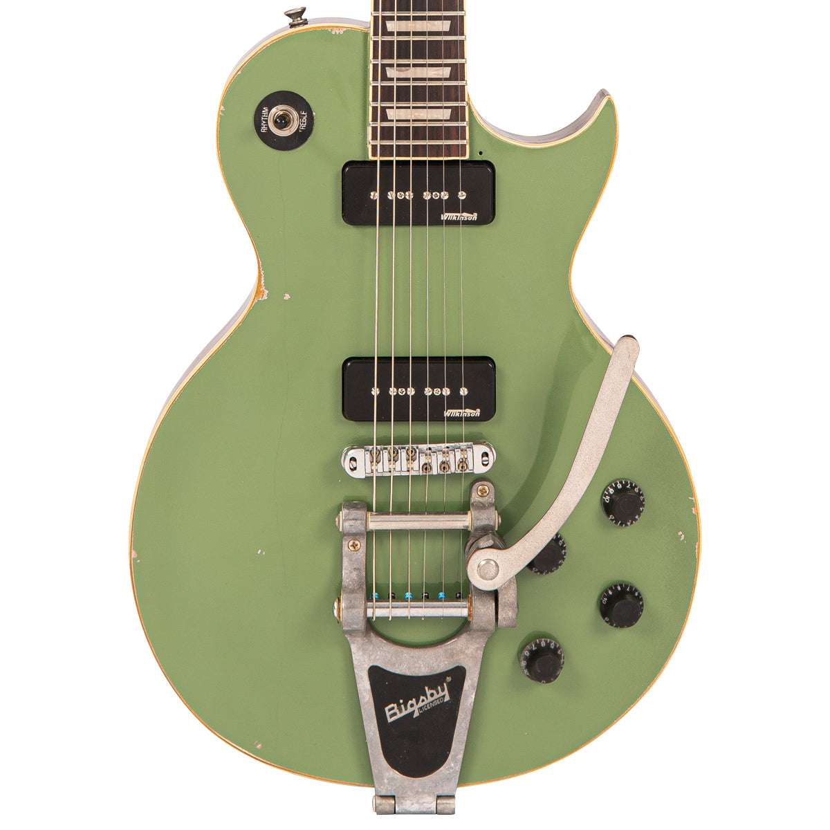 IN BUILD: - Vintage V100 ProShop Unique ~ Jeep Green, Electric Guitar for sale at Richards Guitars.