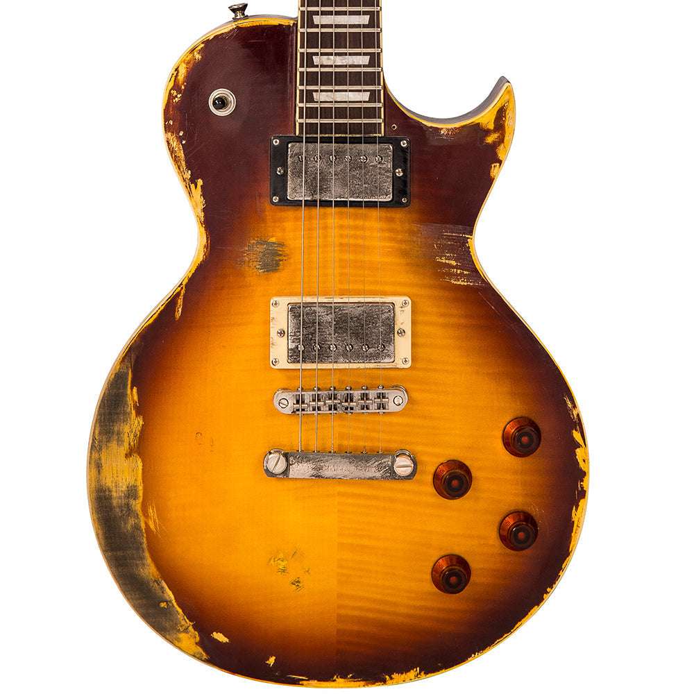 IN BUILD: - Vintage V100 ProShop Unique ~ Tobacco Sunburst, Electric Guitar for sale at Richards Guitars.