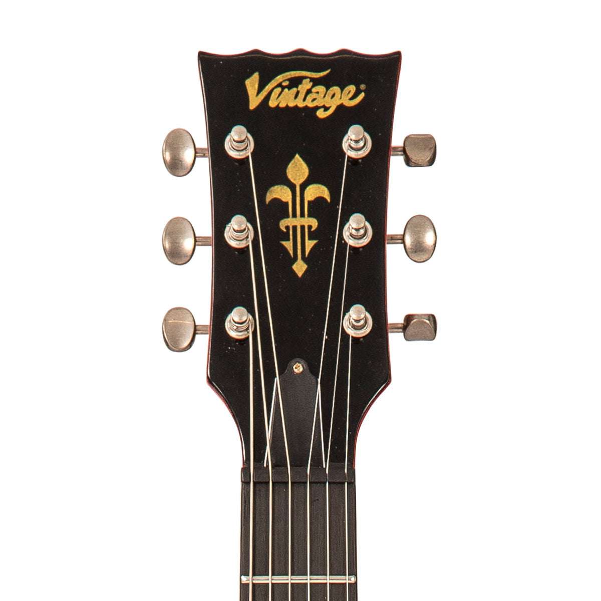 IN BUILD: - Vintage V120 ProShop Unique ~ Distressed Red / Tobacco Burst, Electric Guitar for sale at Richards Guitars.