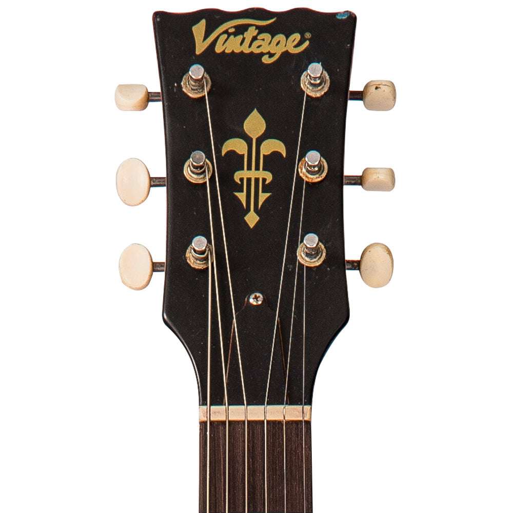 IN BUILD: - Vintage V120 ProShop Unique ~ Gun Hill Blue on Red, Electric Guitar for sale at Richards Guitars.