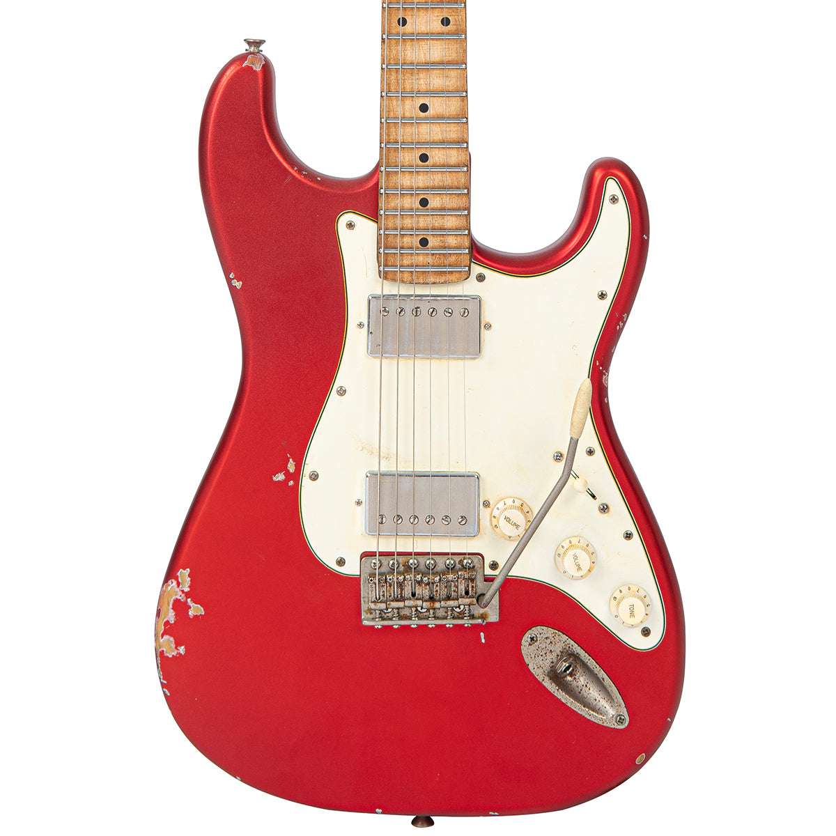 IN BUILD: - Vintage V6 ProShop Custom-Build ~ Lightly Distressed/ Matt Candy Apple Red, Electric Guitar for sale at Richards Guitars.