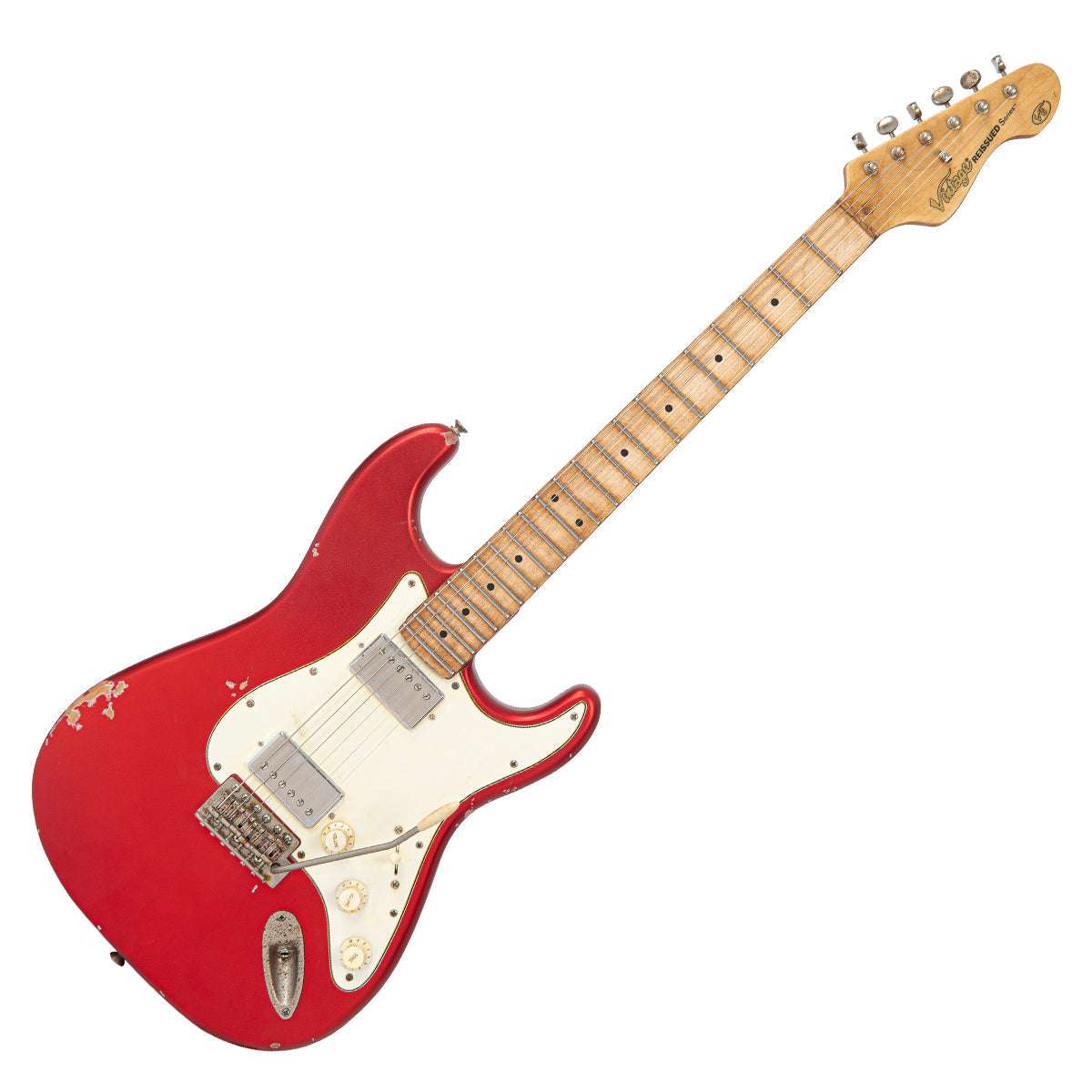 IN BUILD: - Vintage V6 ProShop Custom-Build ~ Lightly Distressed/ Matt Candy Apple Red, Electric Guitar for sale at Richards Guitars.