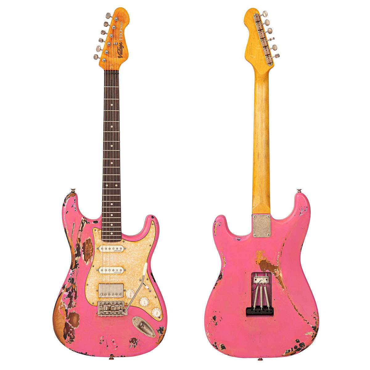 IN BUILD: - Vintage V6 ProShop Custom-Build ~ Radioactive Bubblegum Pink (Contact: Richards Guitars. www.rguitars.co.uk), Electric Guitar for sale at Richards Guitars.